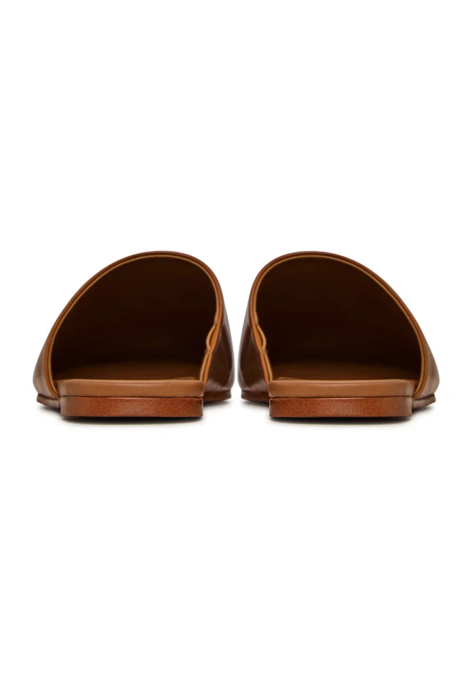 Minimalist Leather Mules - Brown