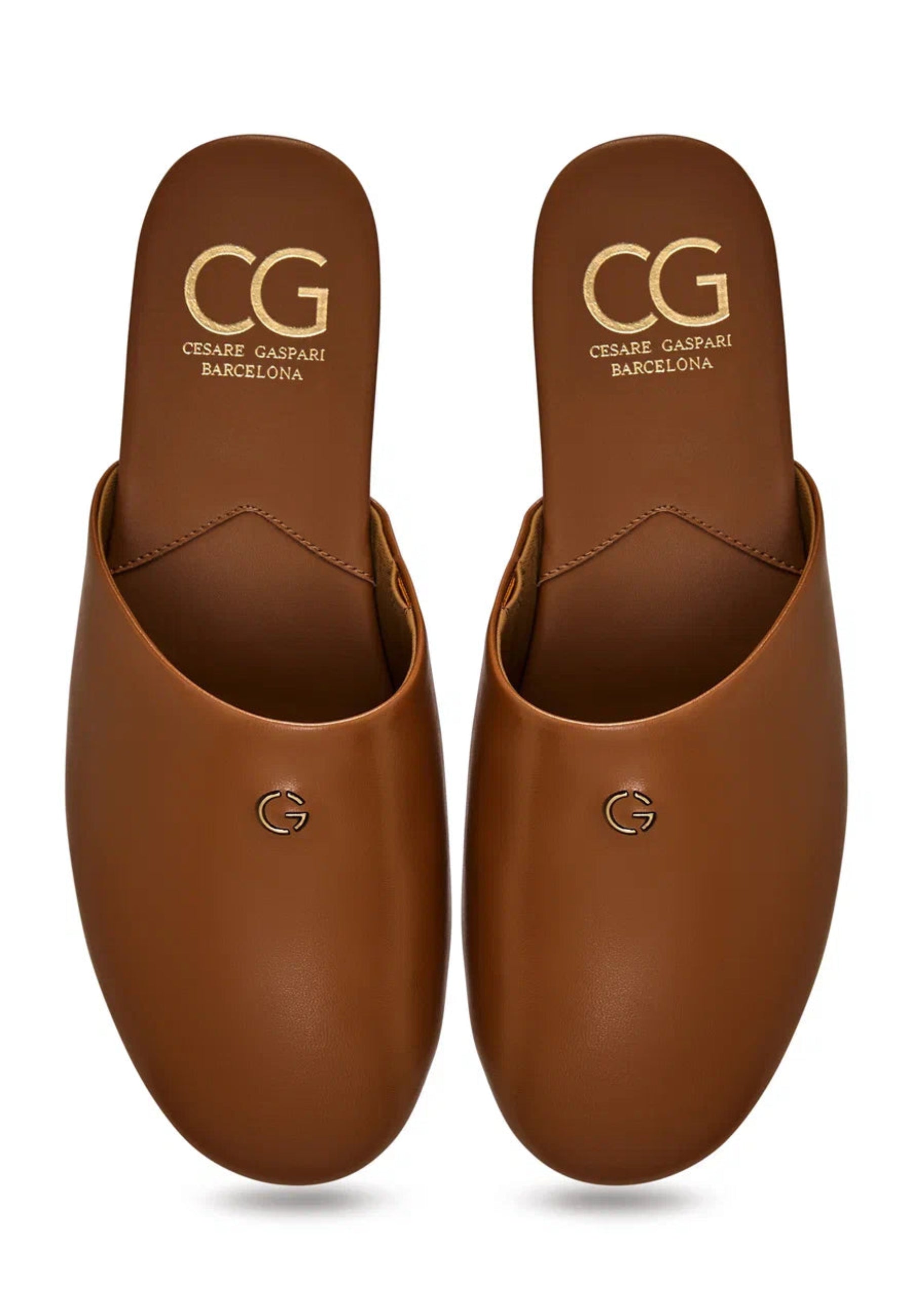 Minimalist Leather Mules - Brown