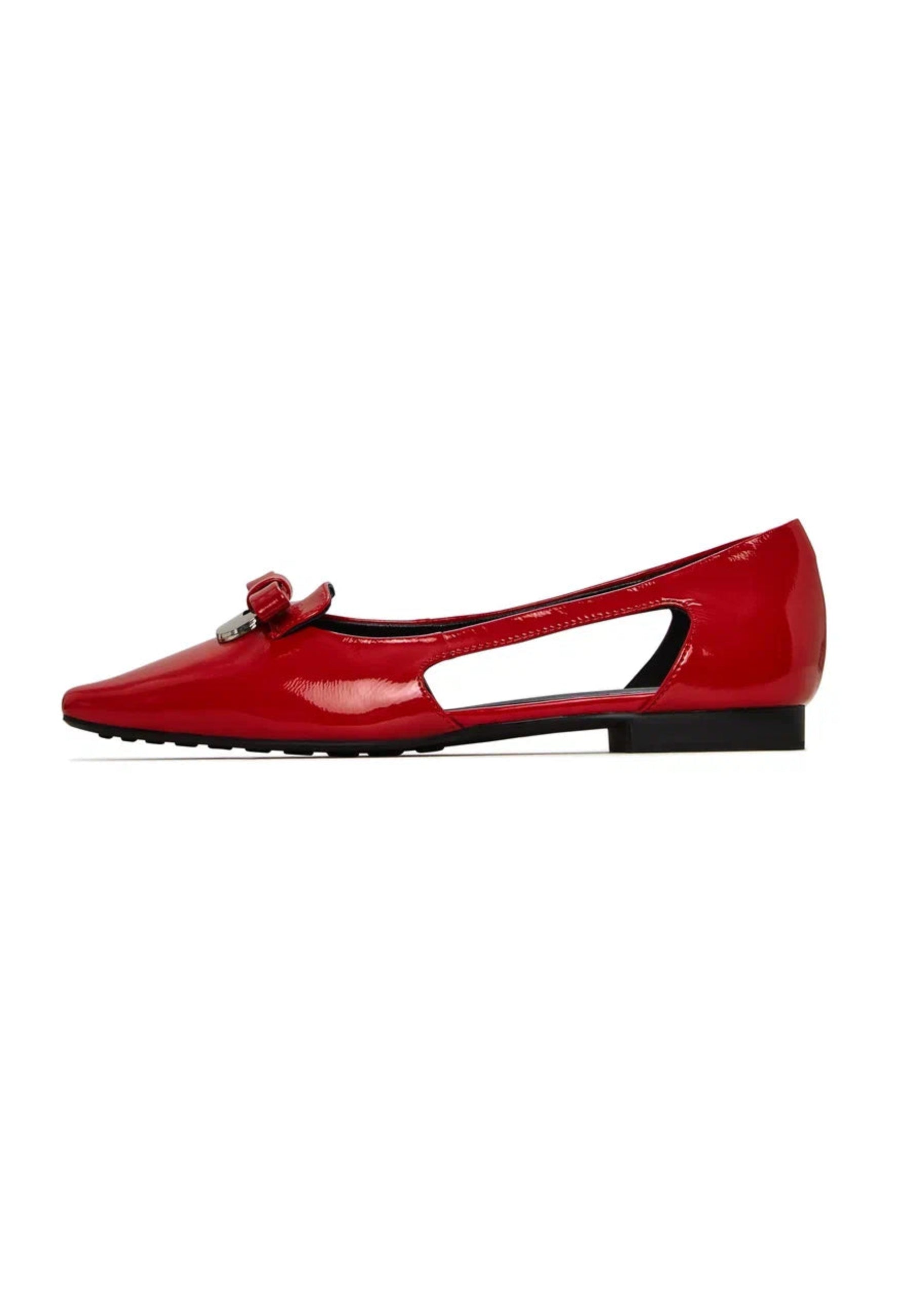 Refined Elegance Cutout Flats - Red