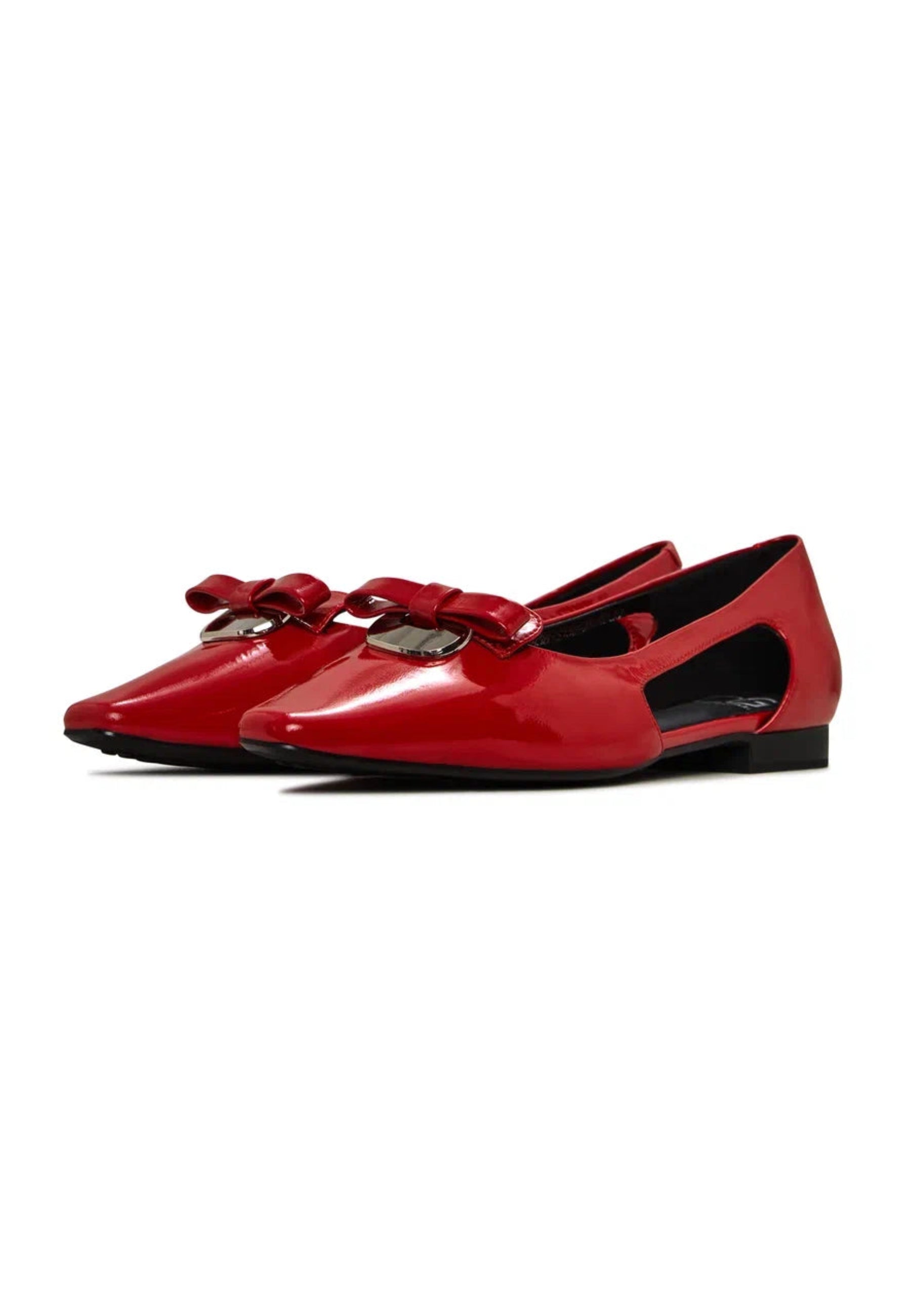 Refined Elegance Cutout Flats - Red