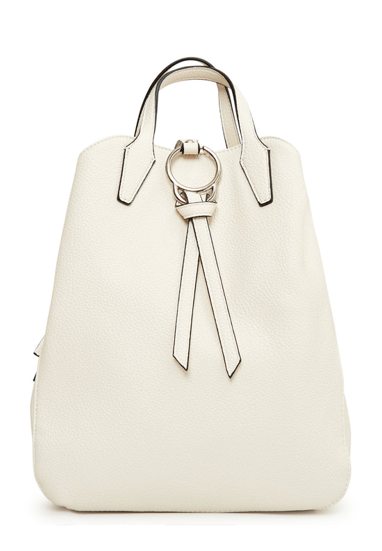 Ring Luxe Leather Backpack - Off White