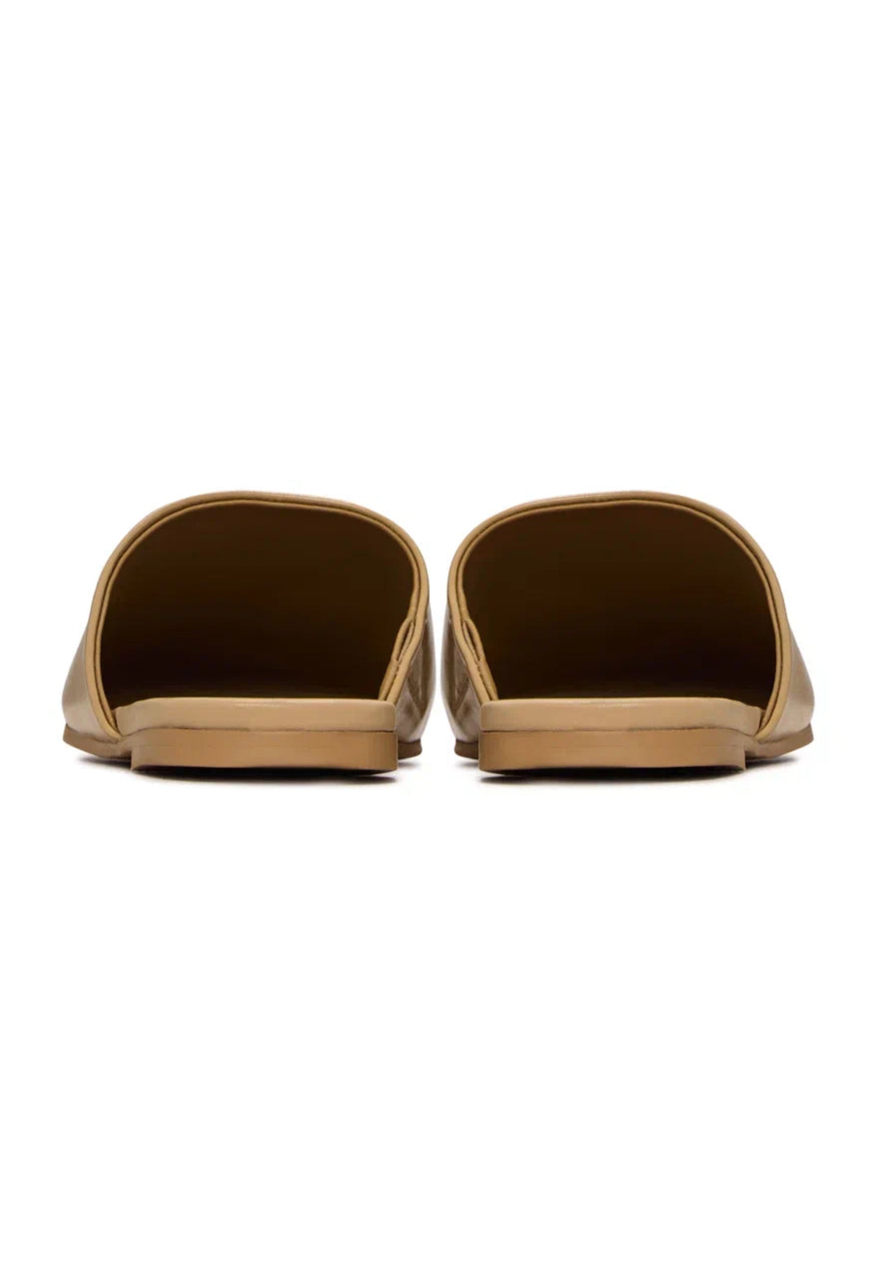 Minimalist Leather Mules - Beige