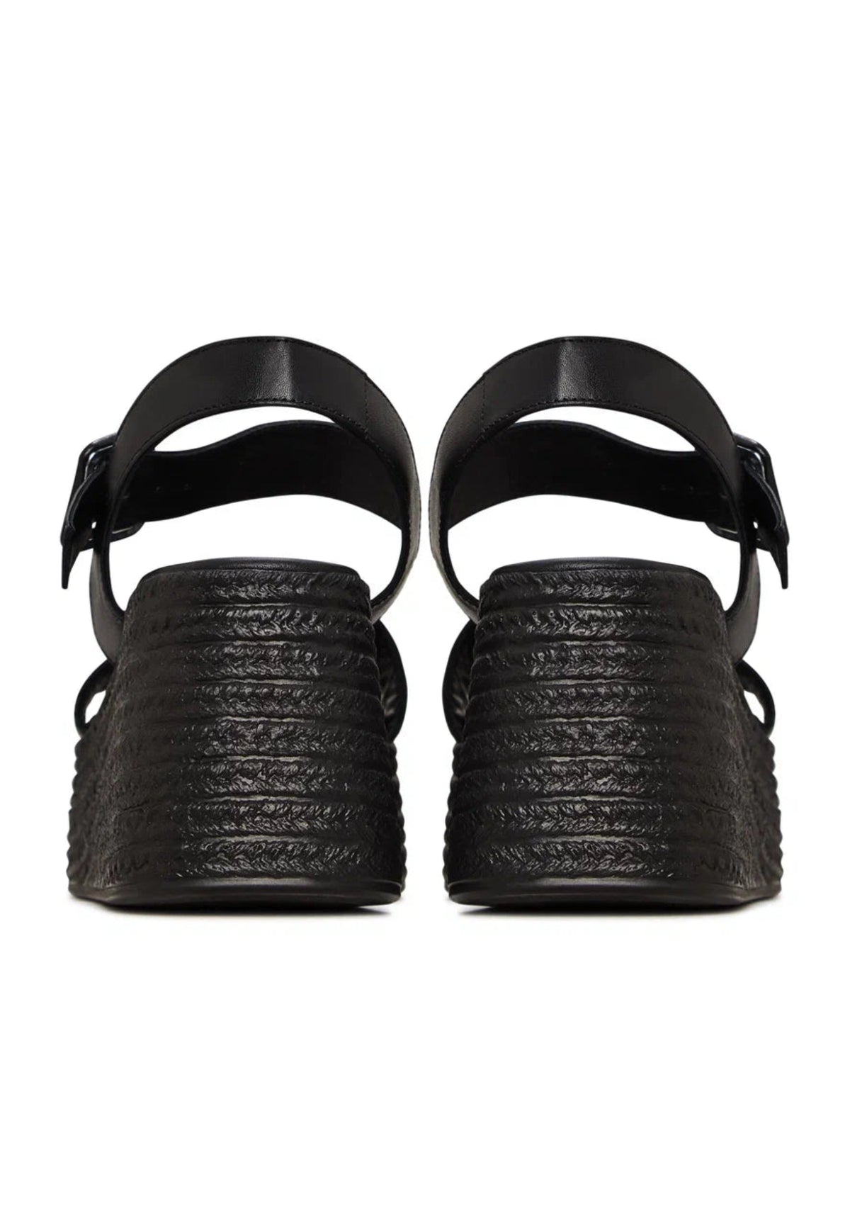 Horizon Woven Platform Sandals - Black