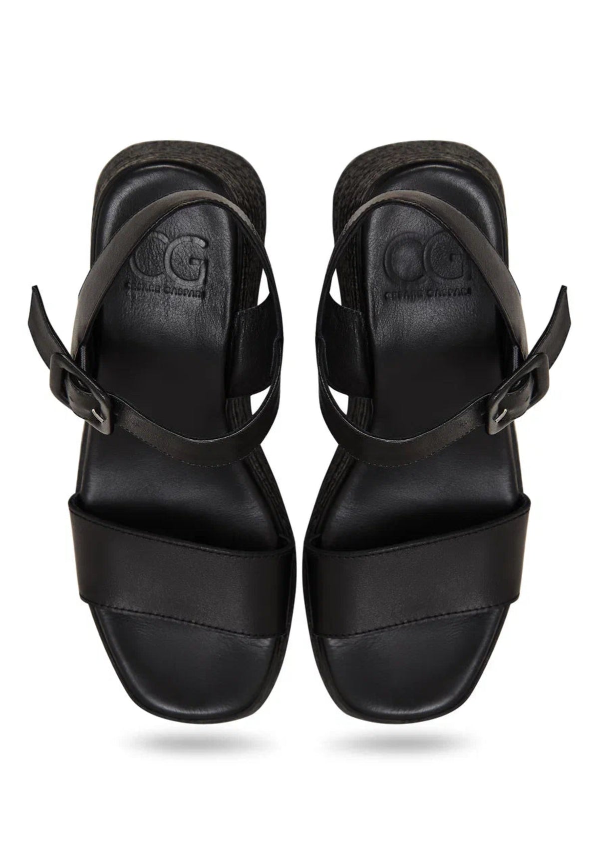 Horizon Woven Platform Sandals - Black