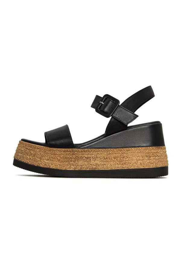 Horizon Woven Platform Sandals - Brown