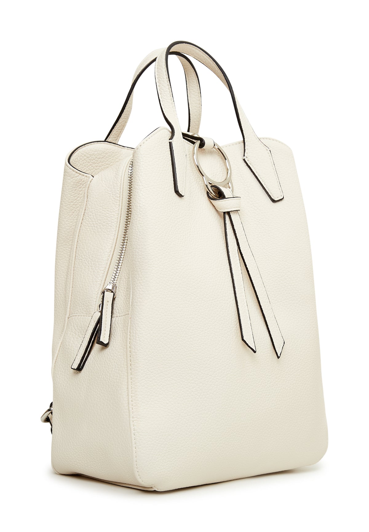 Ring Luxe Leather Backpack - Off White