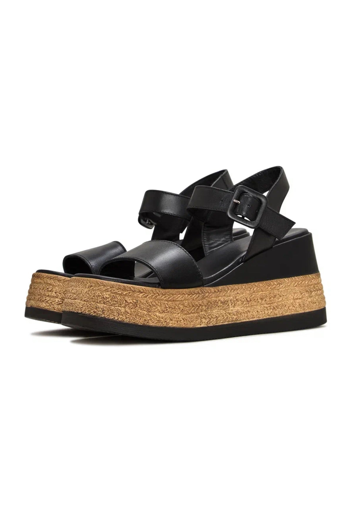 Horizon Woven Platform Sandals - Brown