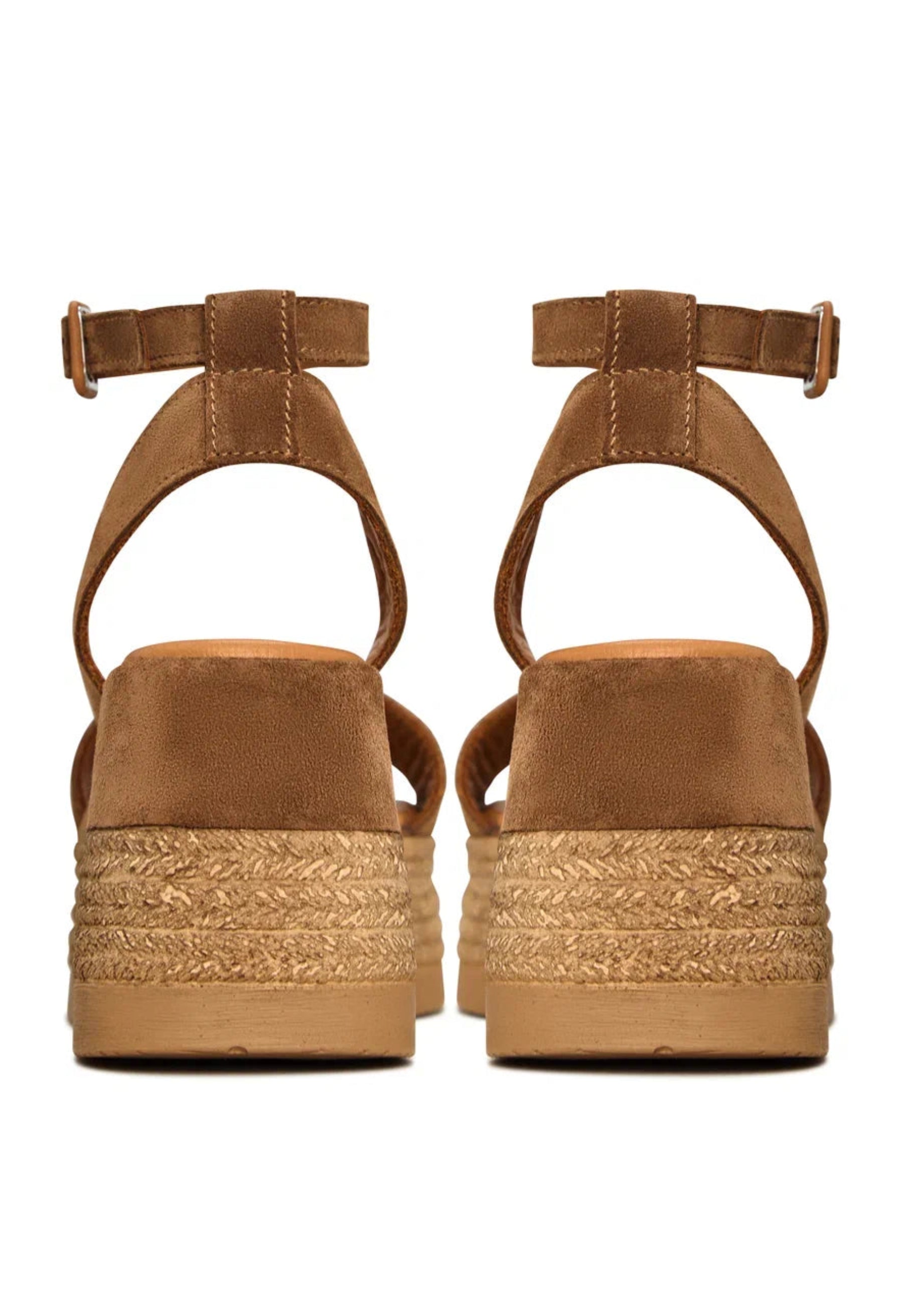 Suede Platform Sandals - Bronze