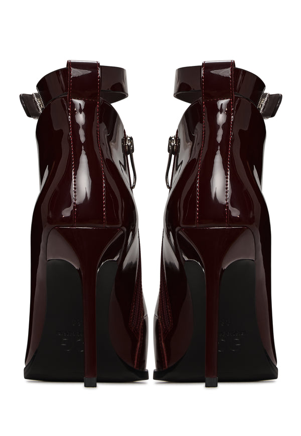 Midnight Charm Stiletto Boots - Bordeaux