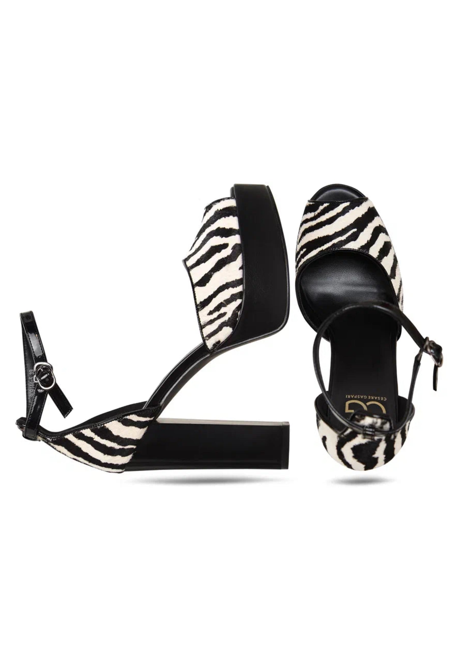 Charm Block Heel Pumps - Zebra