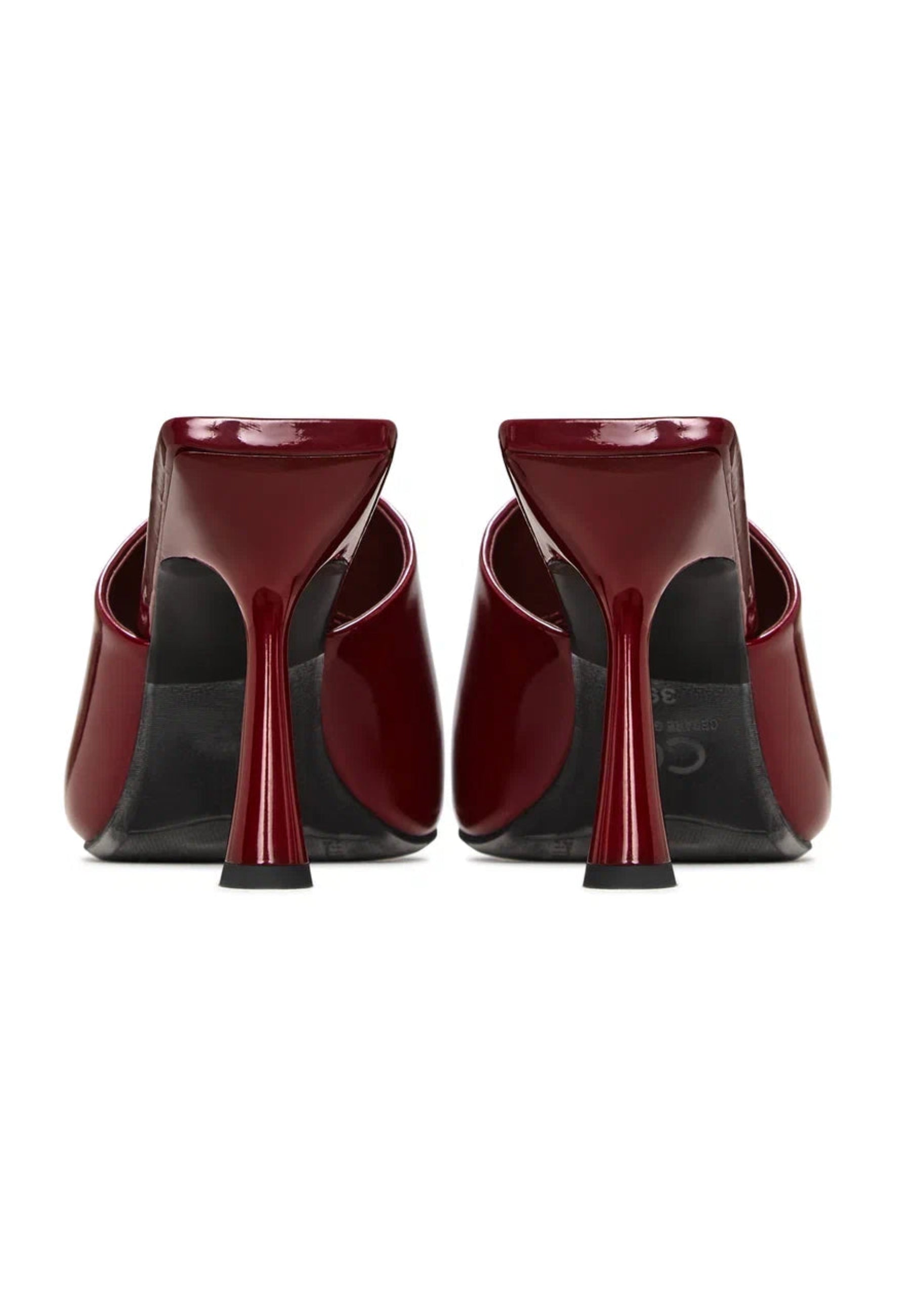 Minimalist Heeled Mules - Bordeaux