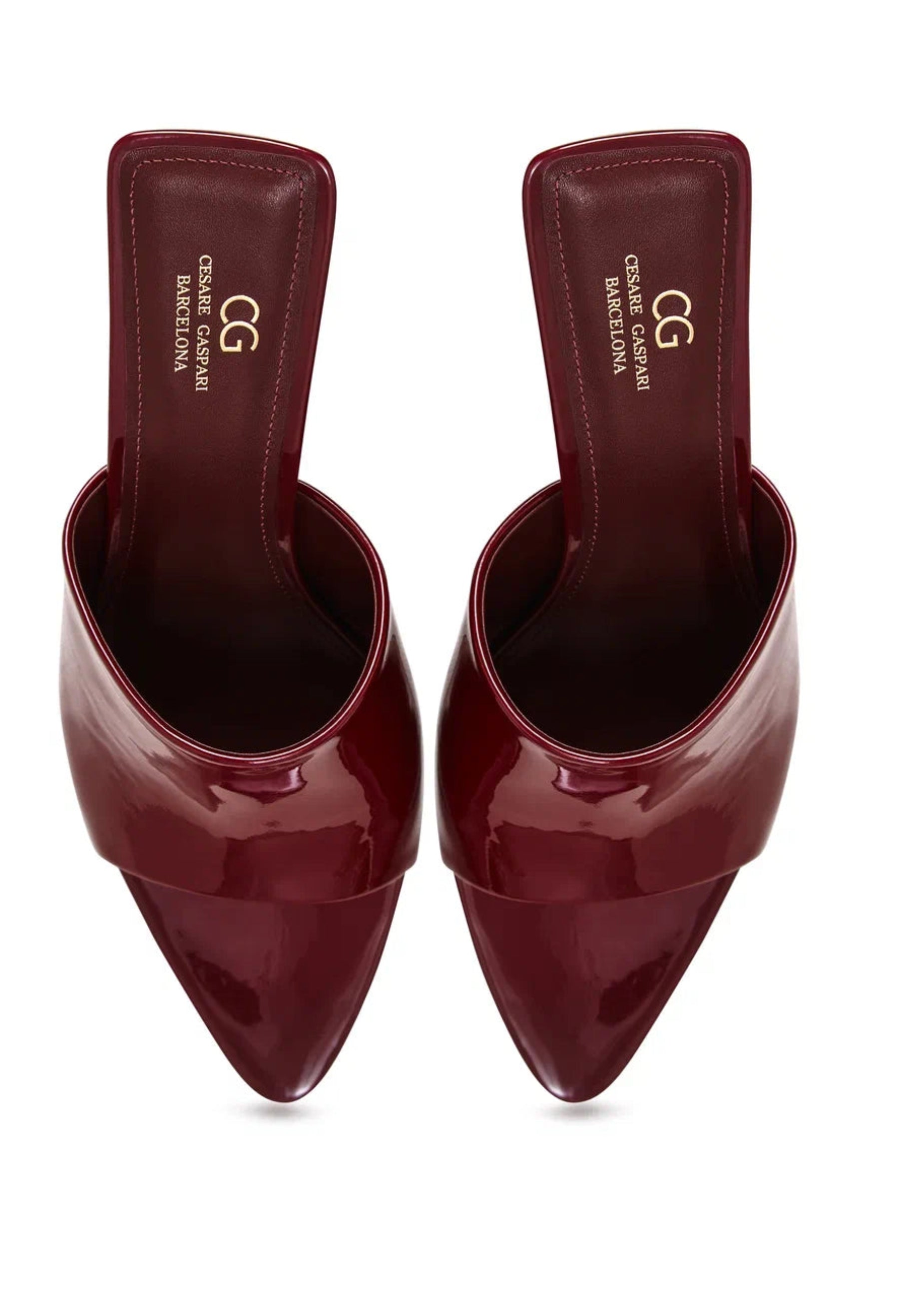 Minimalist Heeled Mules - Bordeaux