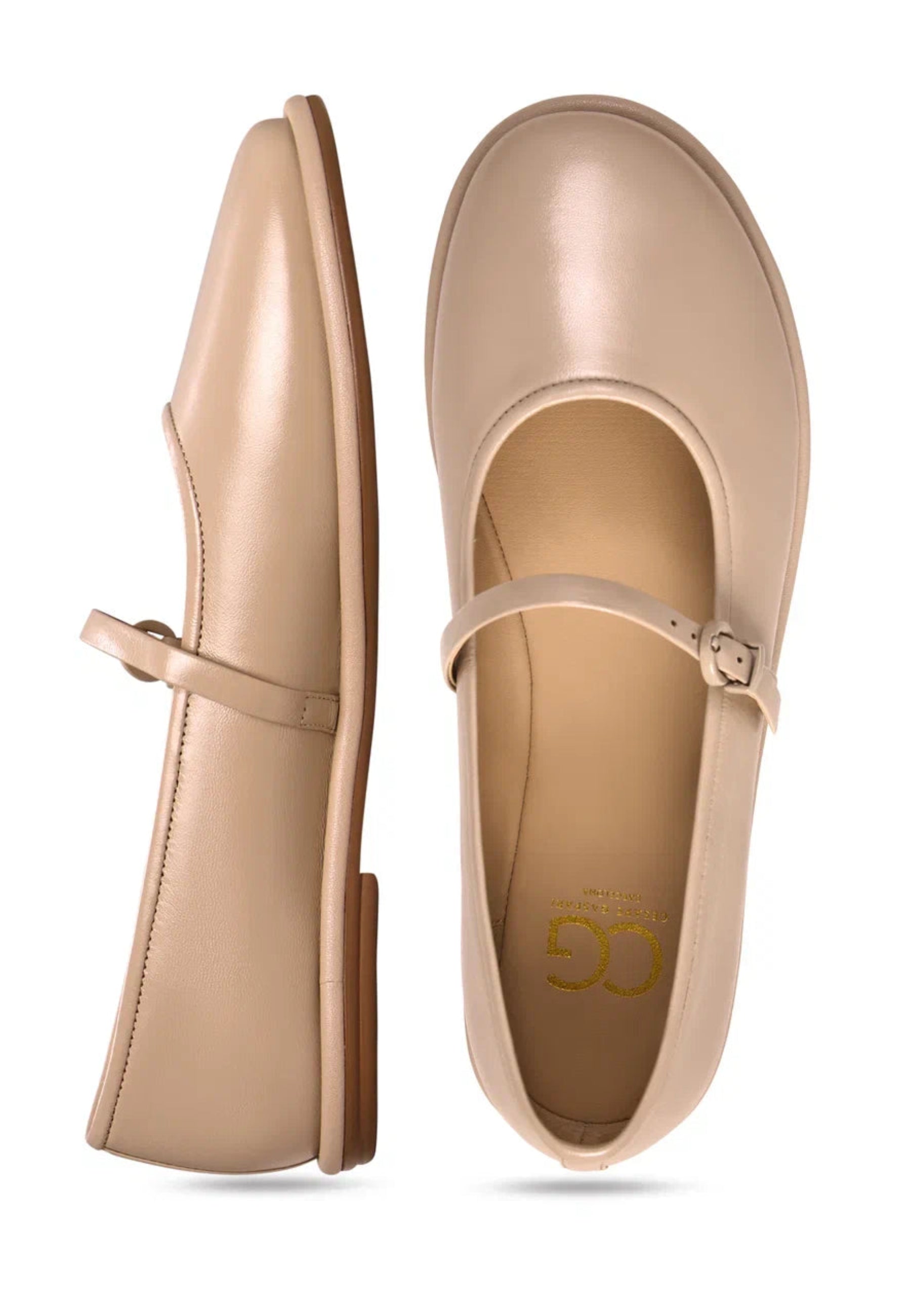 Timeless Elegance Mary Jane Flats - Beige