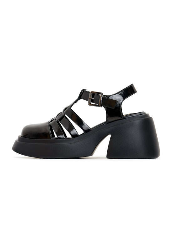 Sandales à talon bloc Mei - Noir