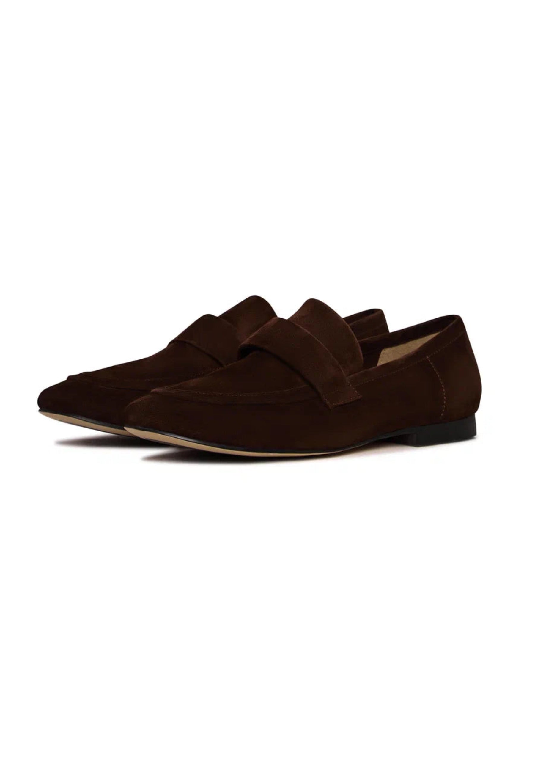 Suede Penny Loafers - Brown