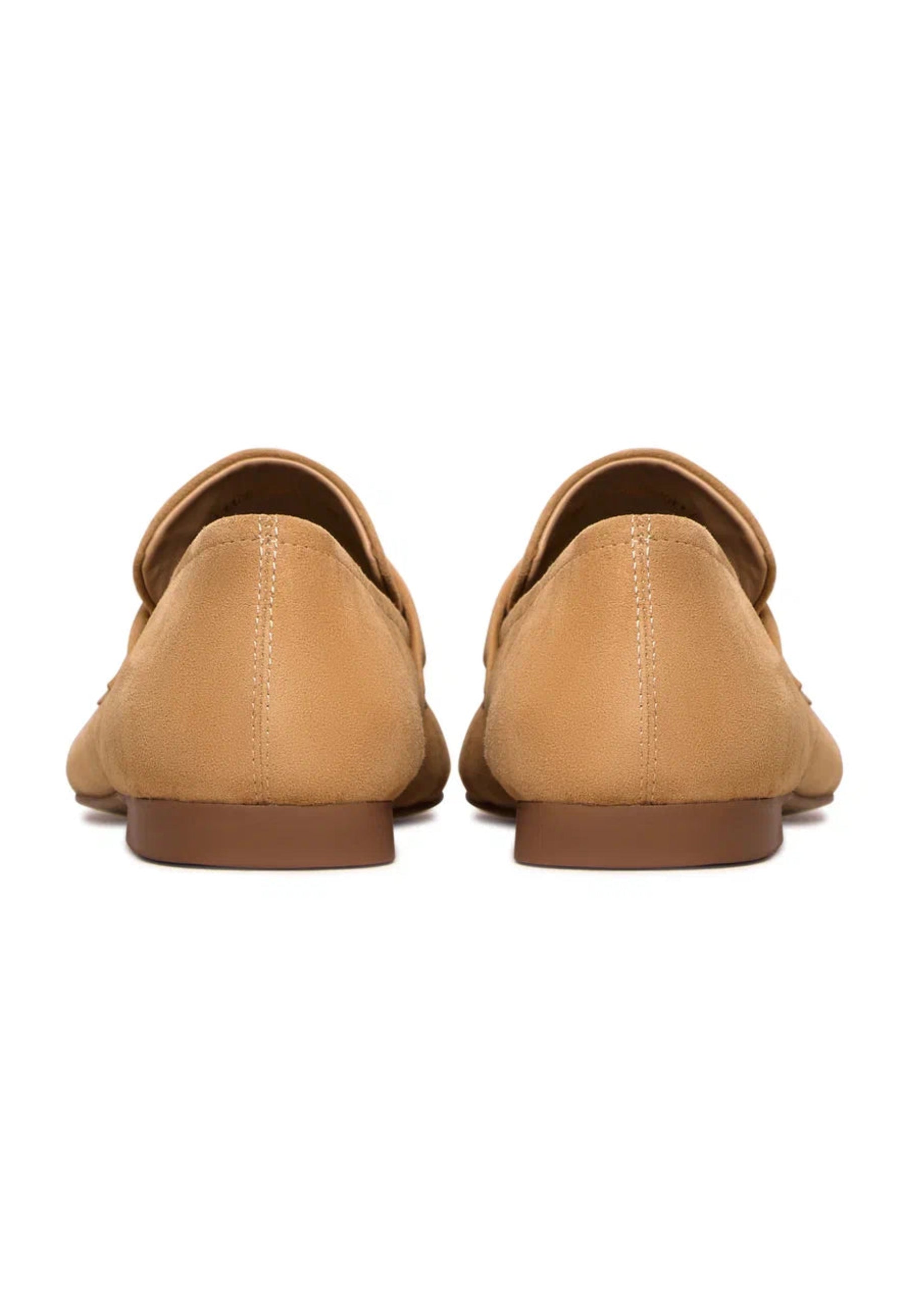 Suede Penny Loafers - Beige