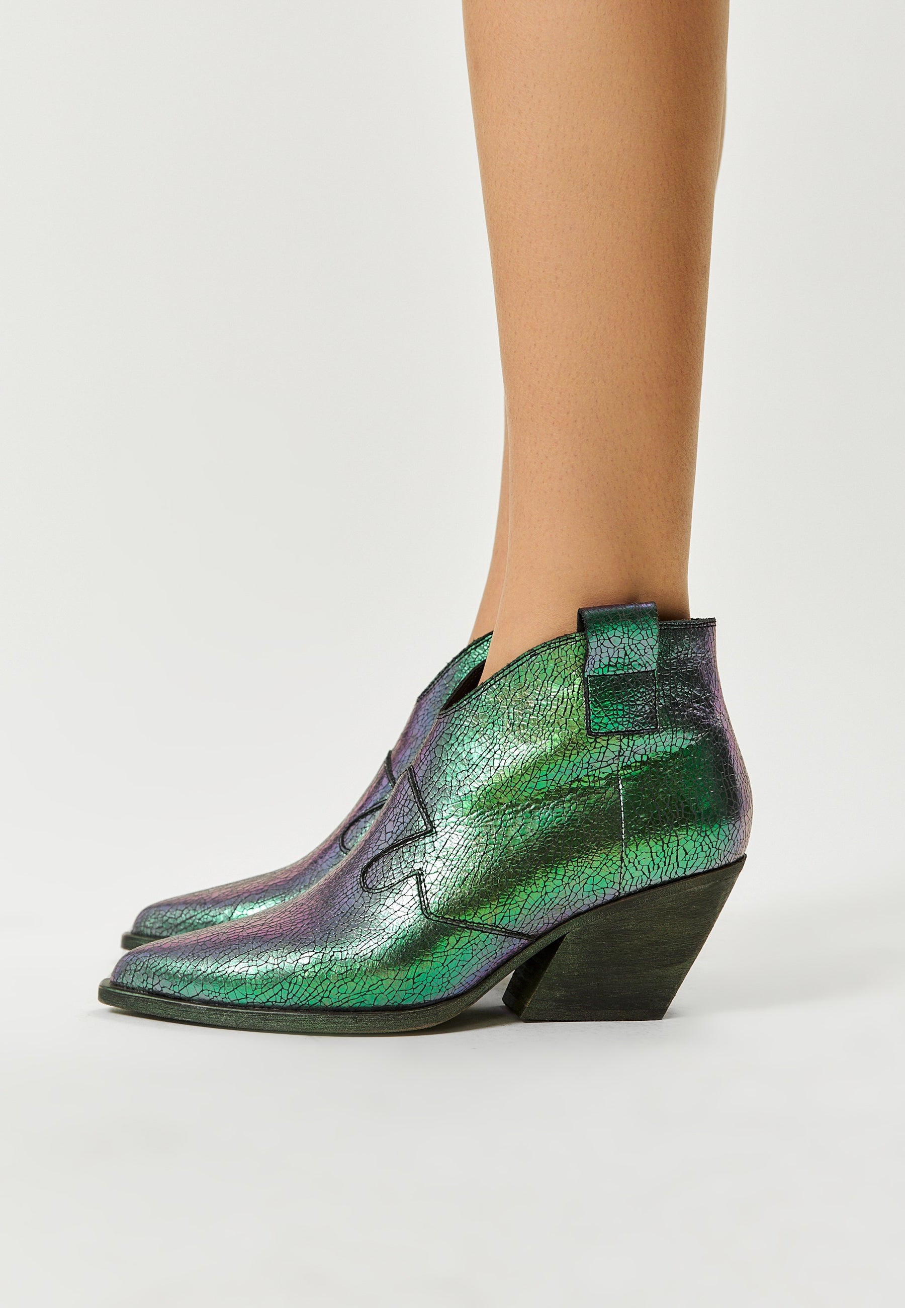 Block Heeled Cowboy Boots Ivanna - Green