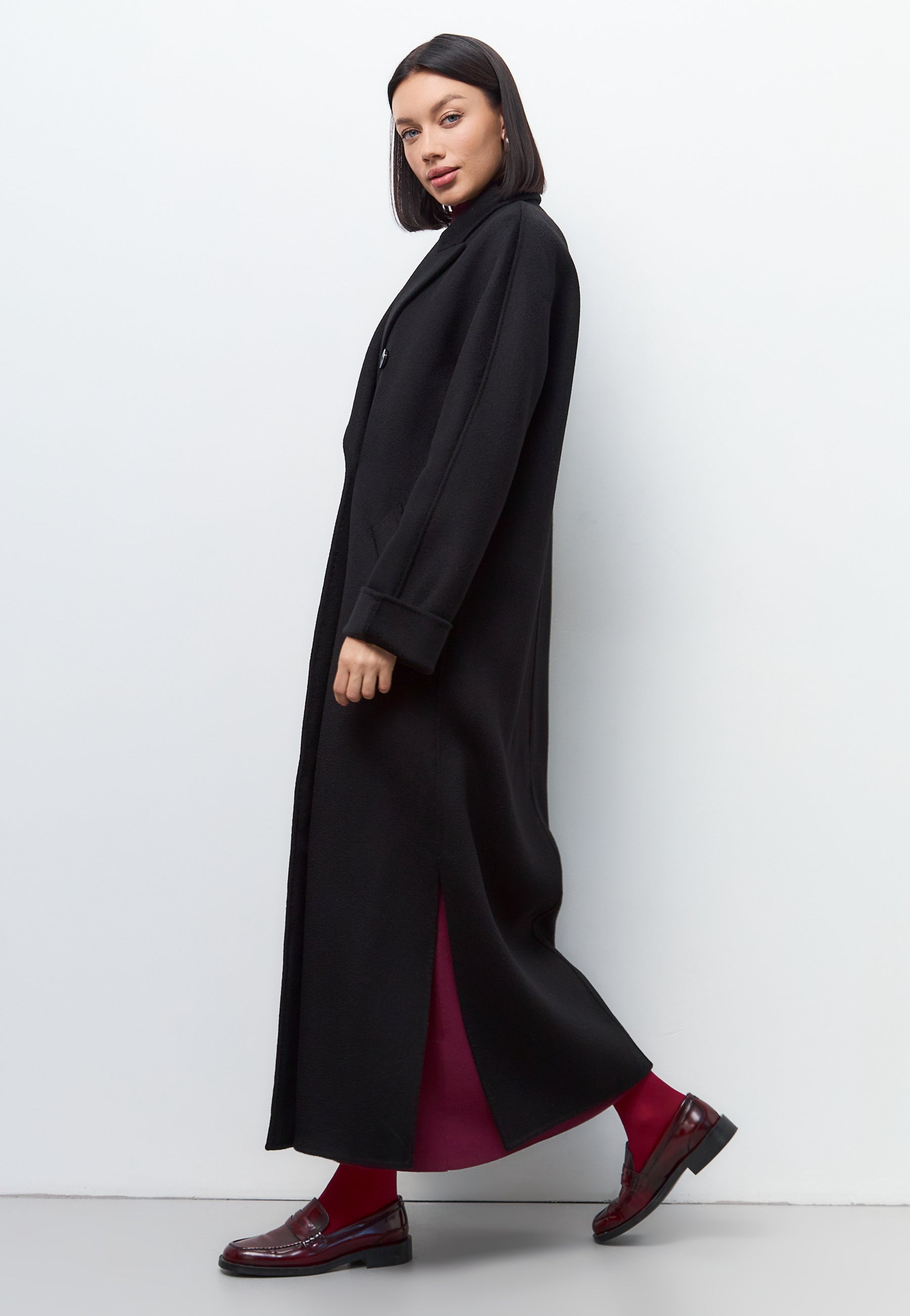 Classic Luxe Long Coat Rosie - Black