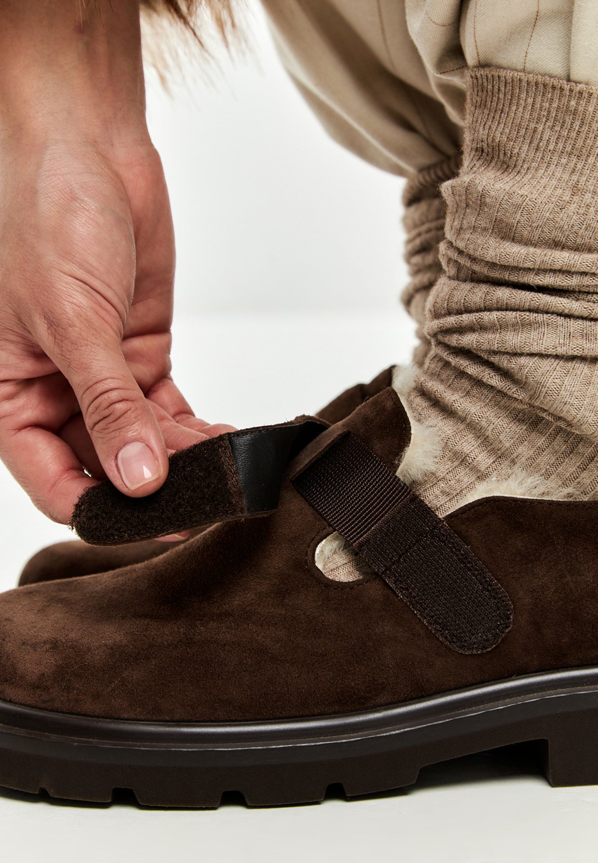 Alpine Grip Fleece Loafers - Brown