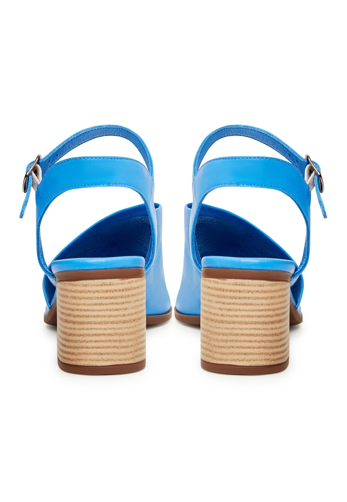Leren sandalen met blokhak