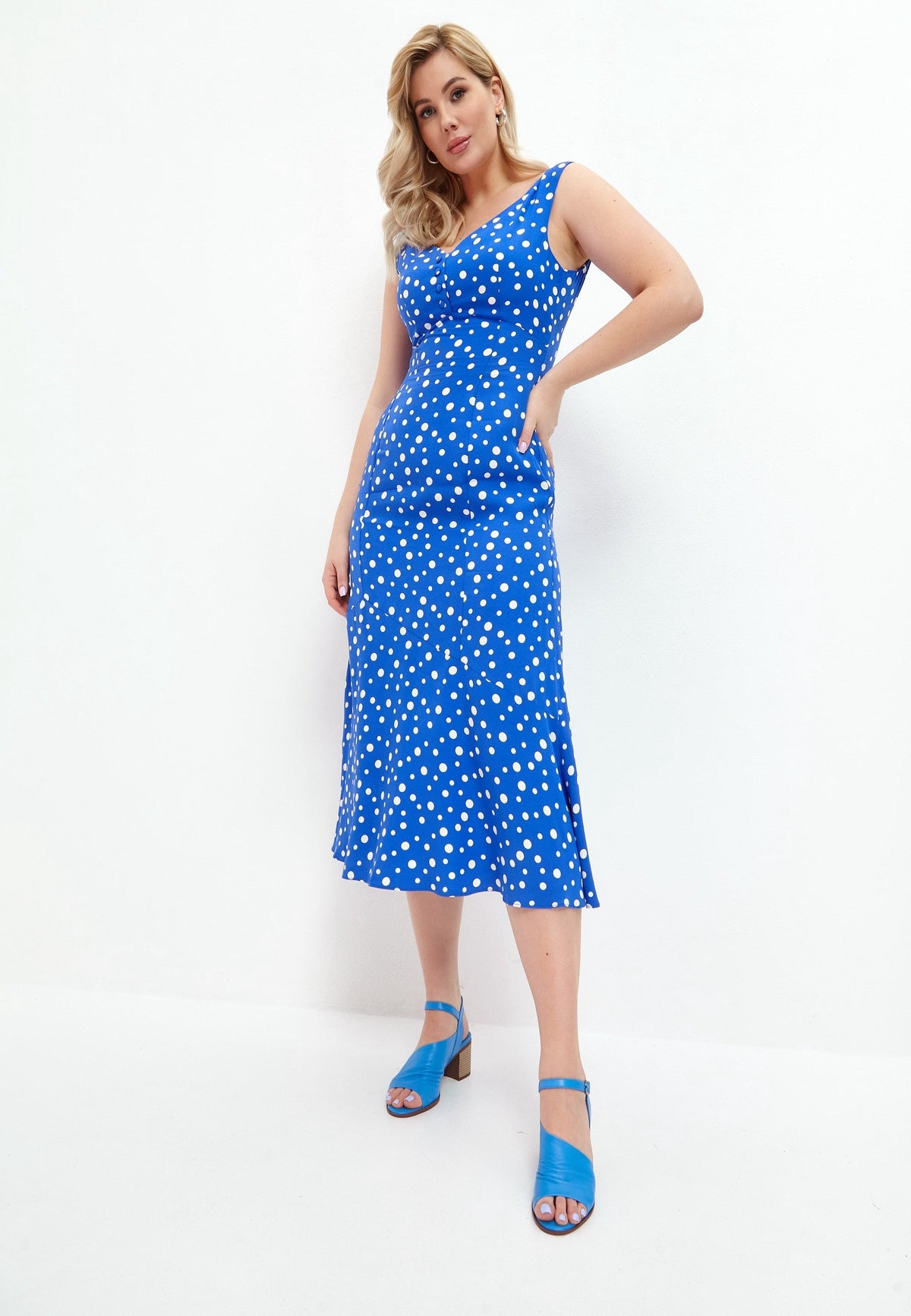 Leren sandalen met blokhak