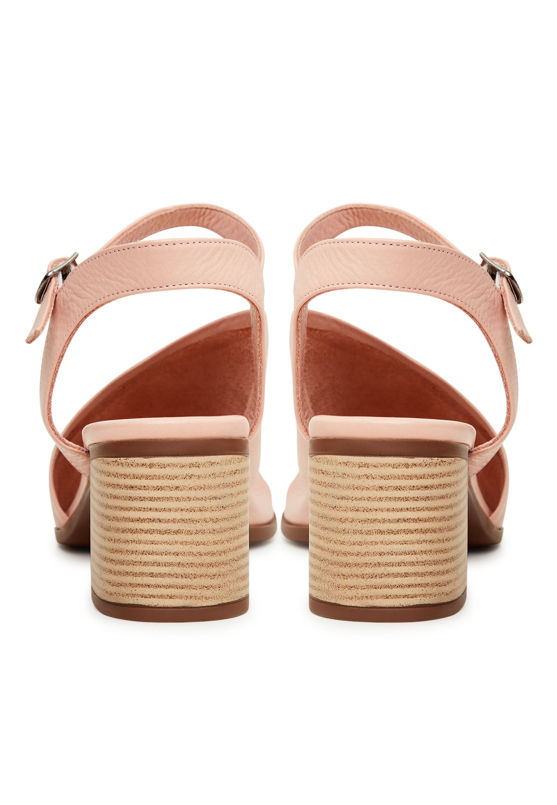 Leather Block Heeled Sandals - Cesare Gaspari 