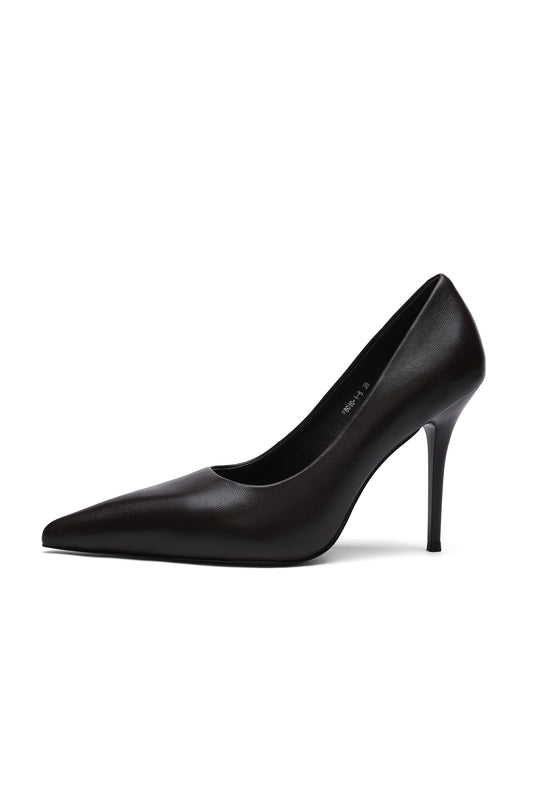 Zapatos de salón de piel con punta – violeta