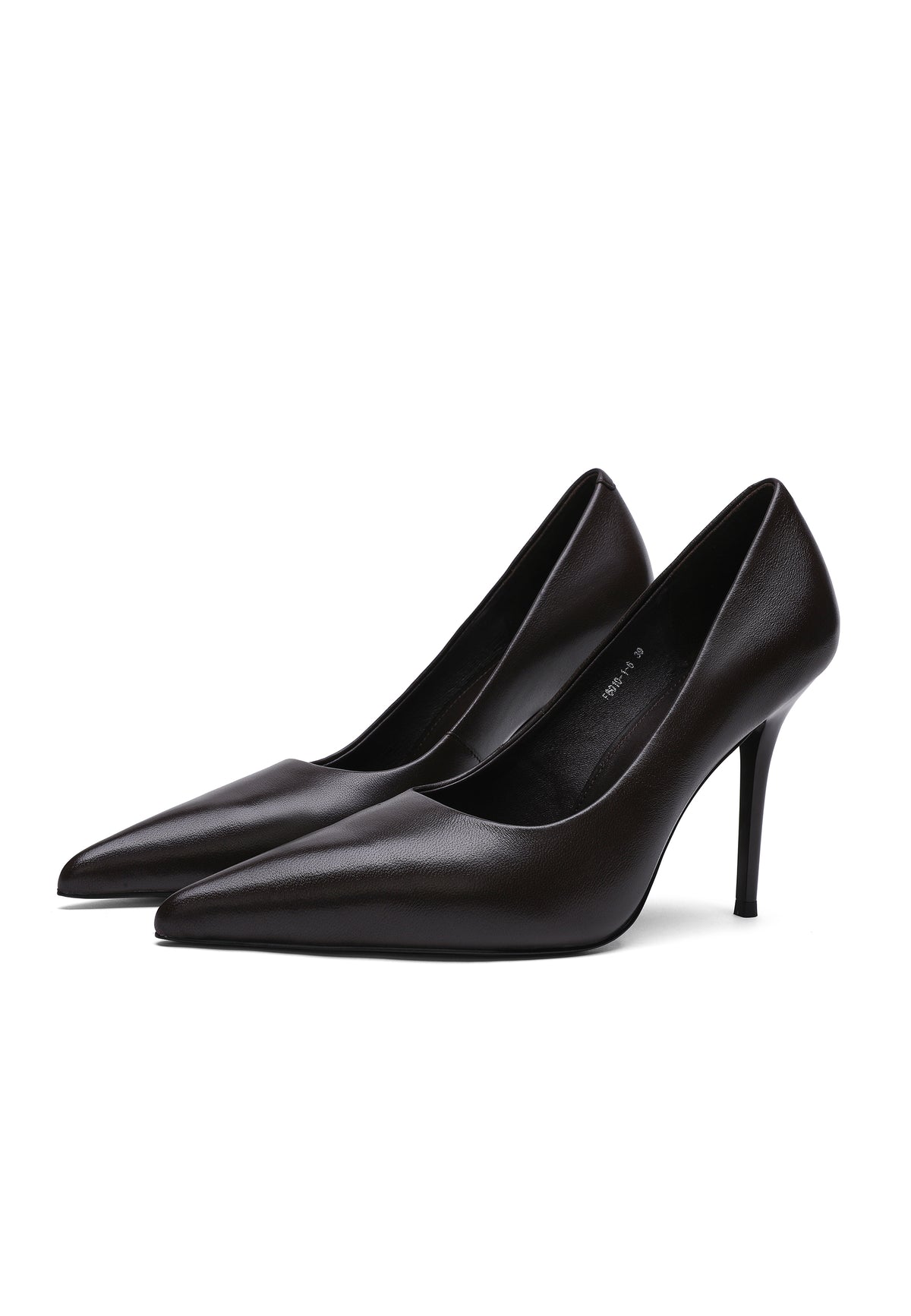 Zapatos de salón de piel con punta – violeta