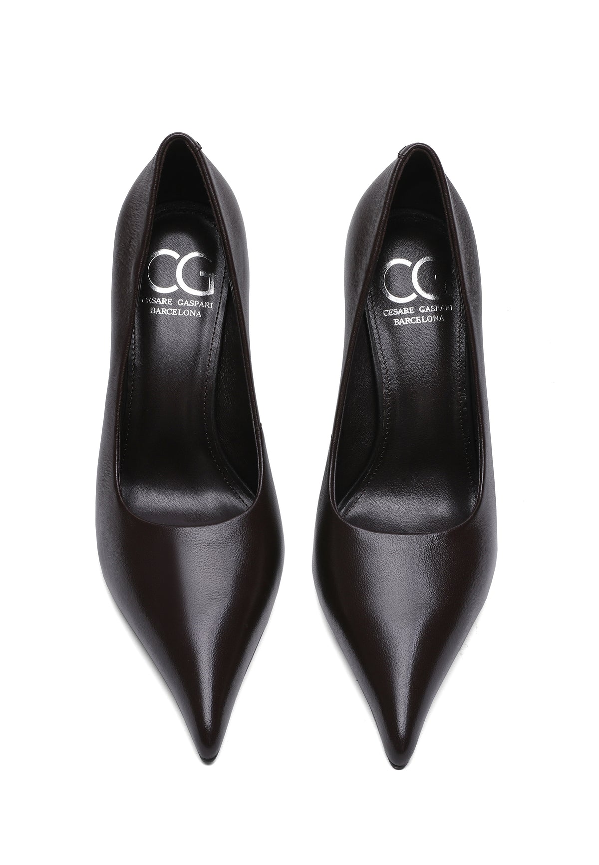 Zapatos de salón de piel con punta – violeta