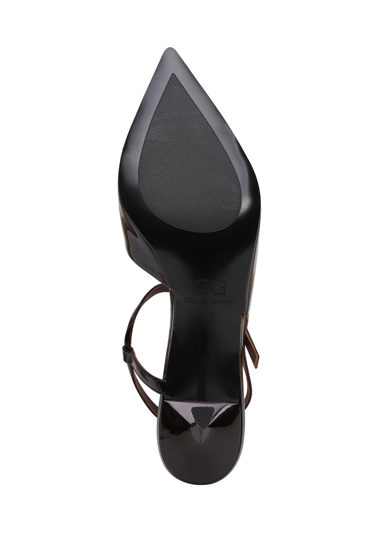 Skórzane czółenka slingback z noskiem w szpic – Bordowy