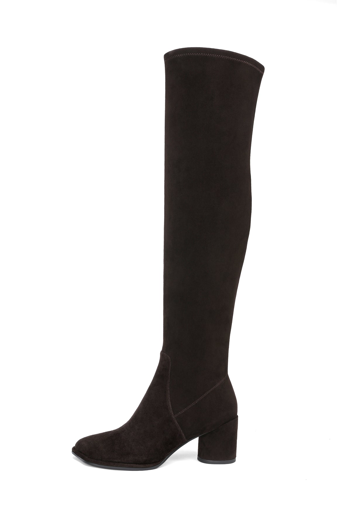 Bottes hautes en cuir suédé – Marron