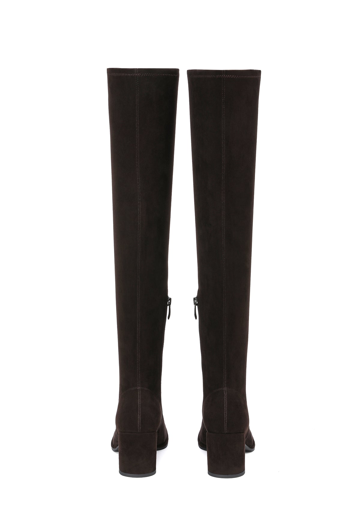 Bottes hautes en cuir suédé – Marron
