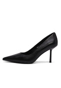 Stiletto heels i læder – Sort