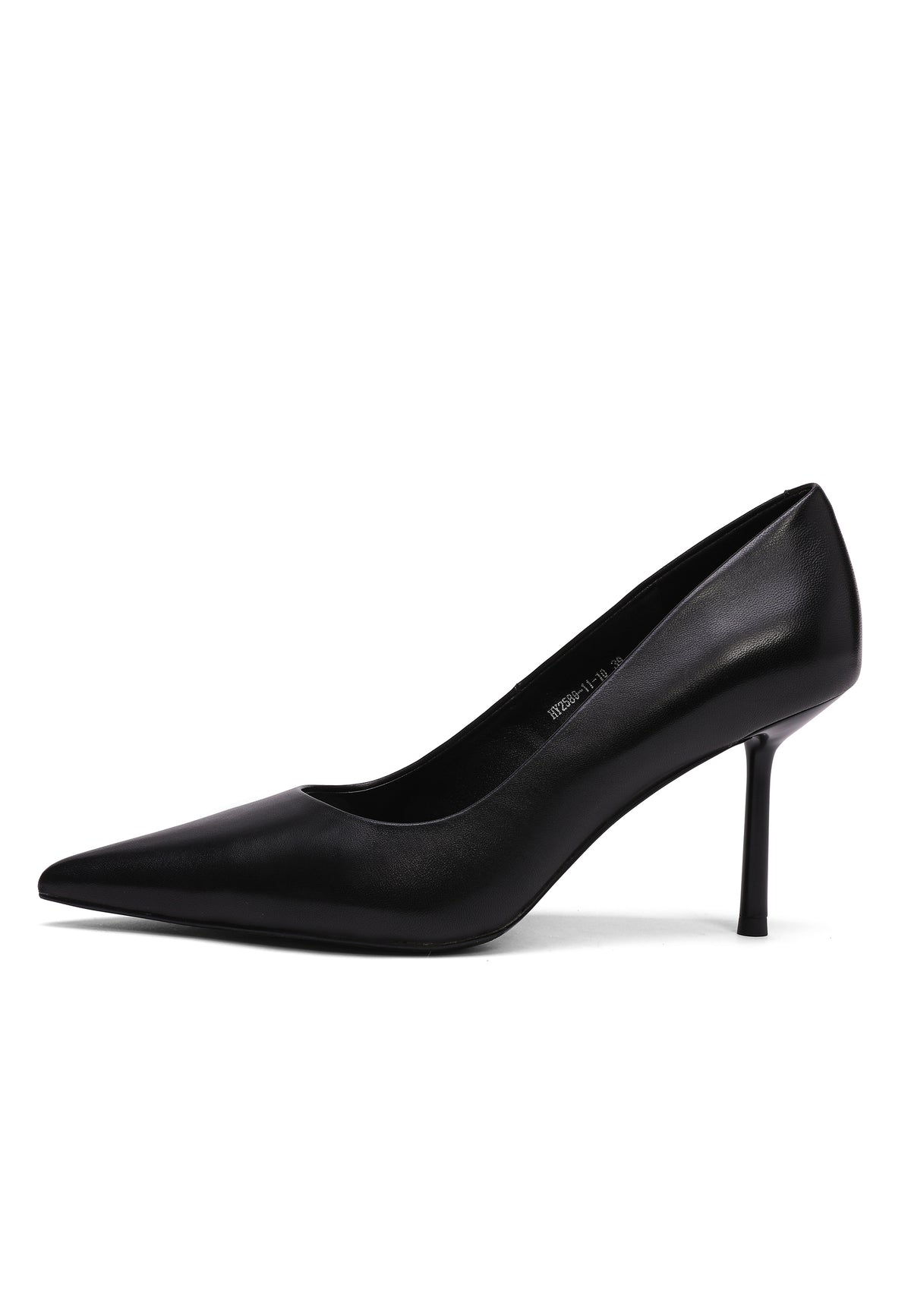 Stiletto heels i læder – Sort