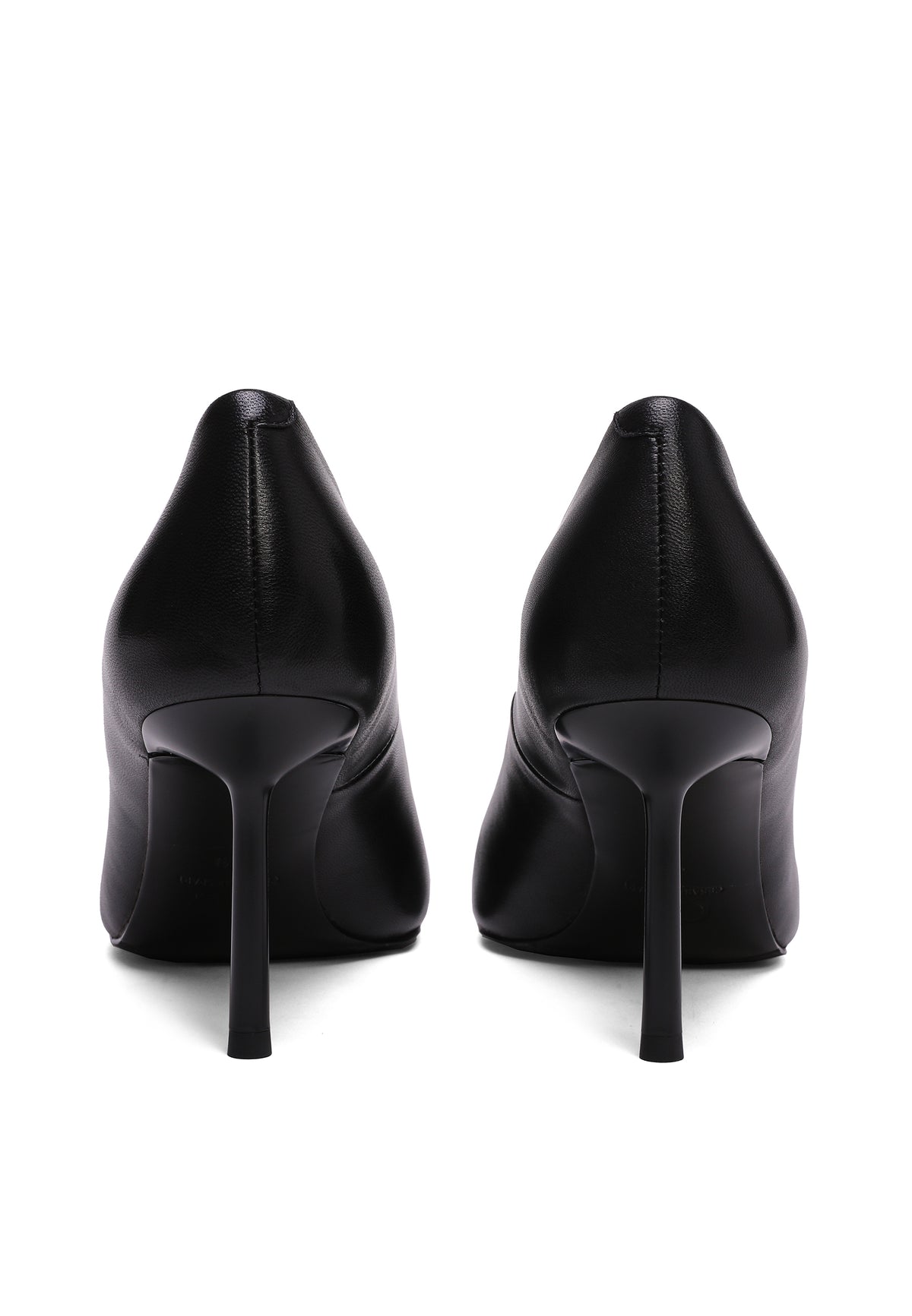 Stiletto heels i læder – Sort