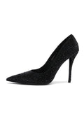 Zapatos de salón stilettos con cristales – Negro