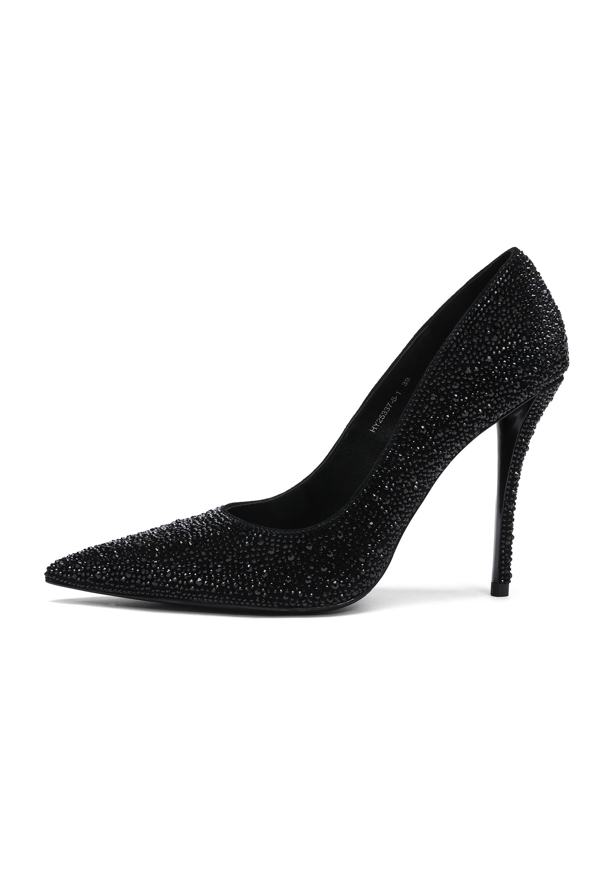 Zapatos de salón stilettos con cristales – Negro