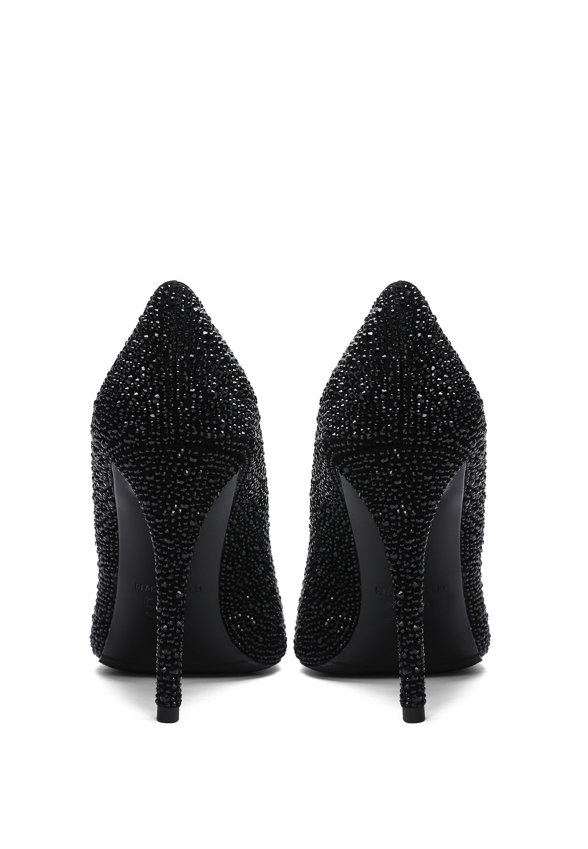 Zapatos de salón stilettos con cristales – Negro