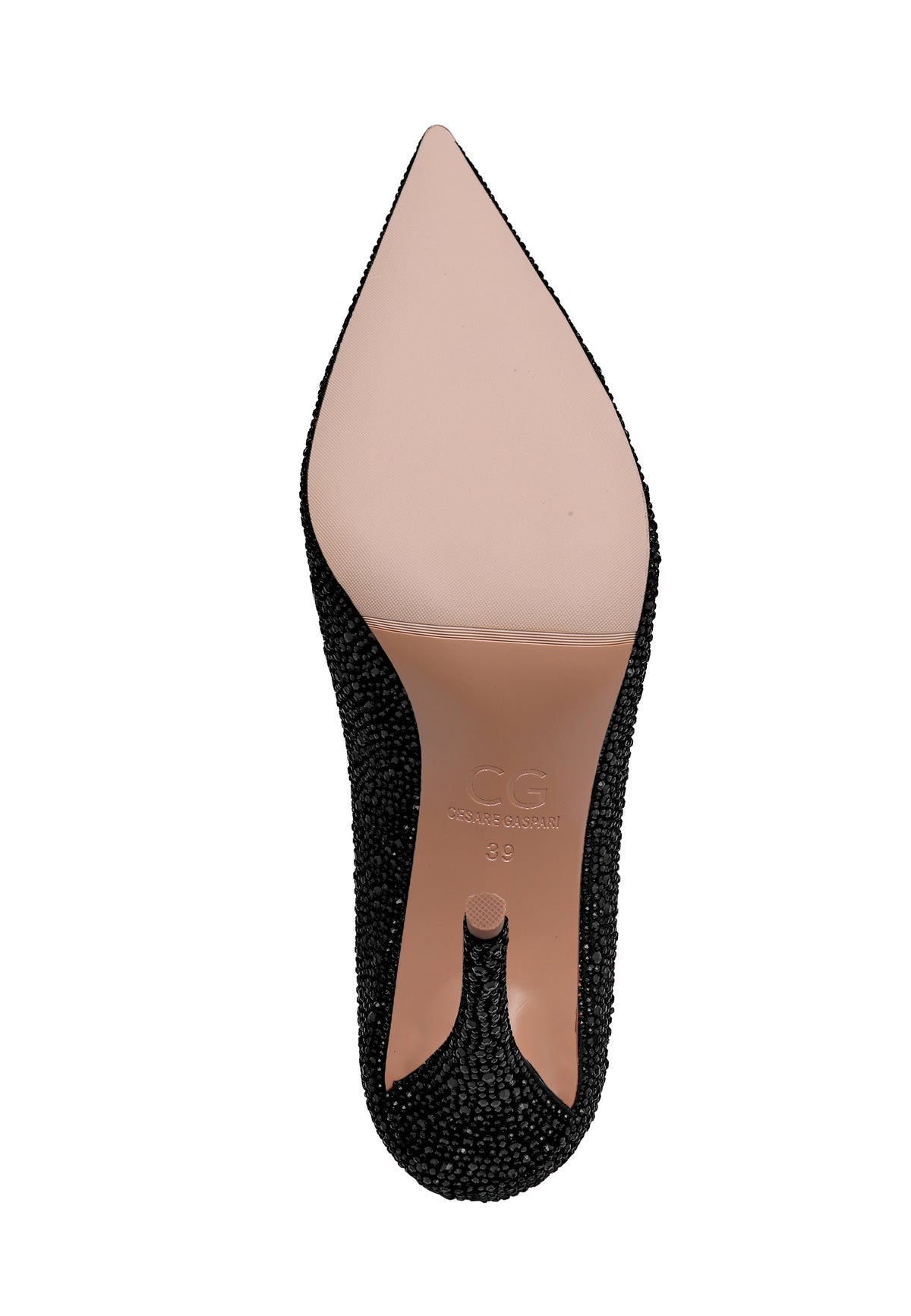 Zapatos de salón stilettos con cristales – Negro