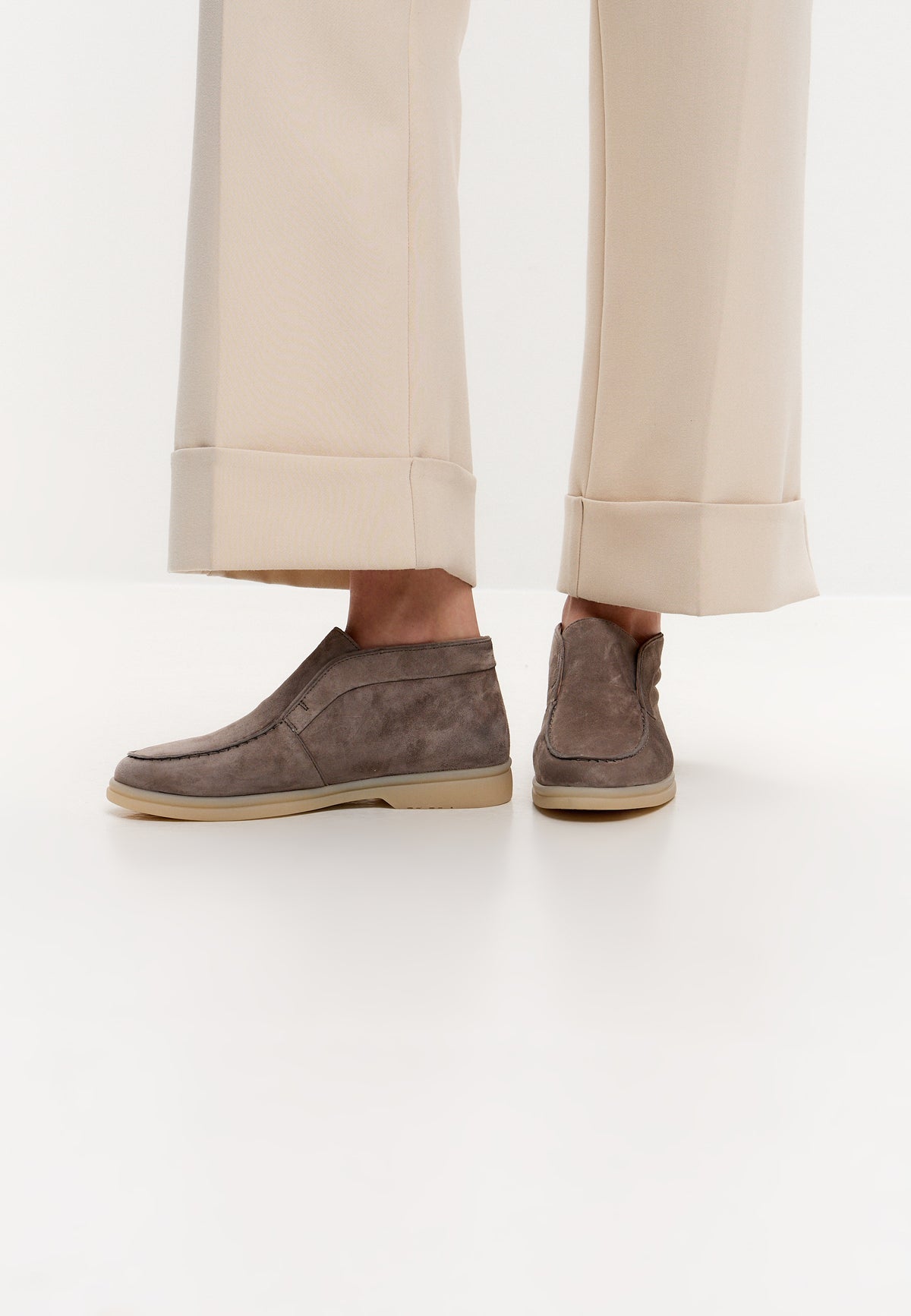 Noir Step High loafers – Mørk beige
