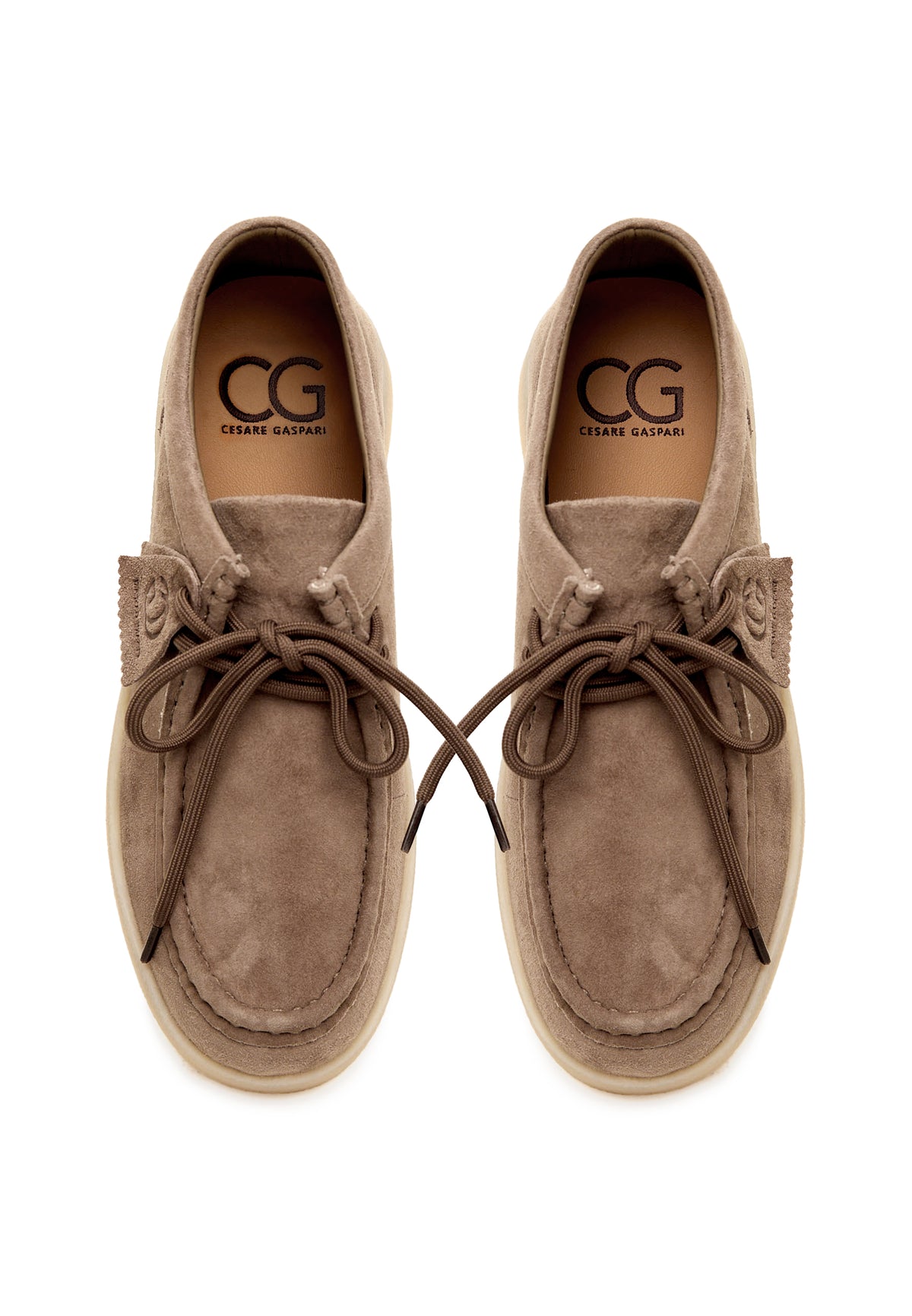 Mocasines con plataforma y cordones – Beige