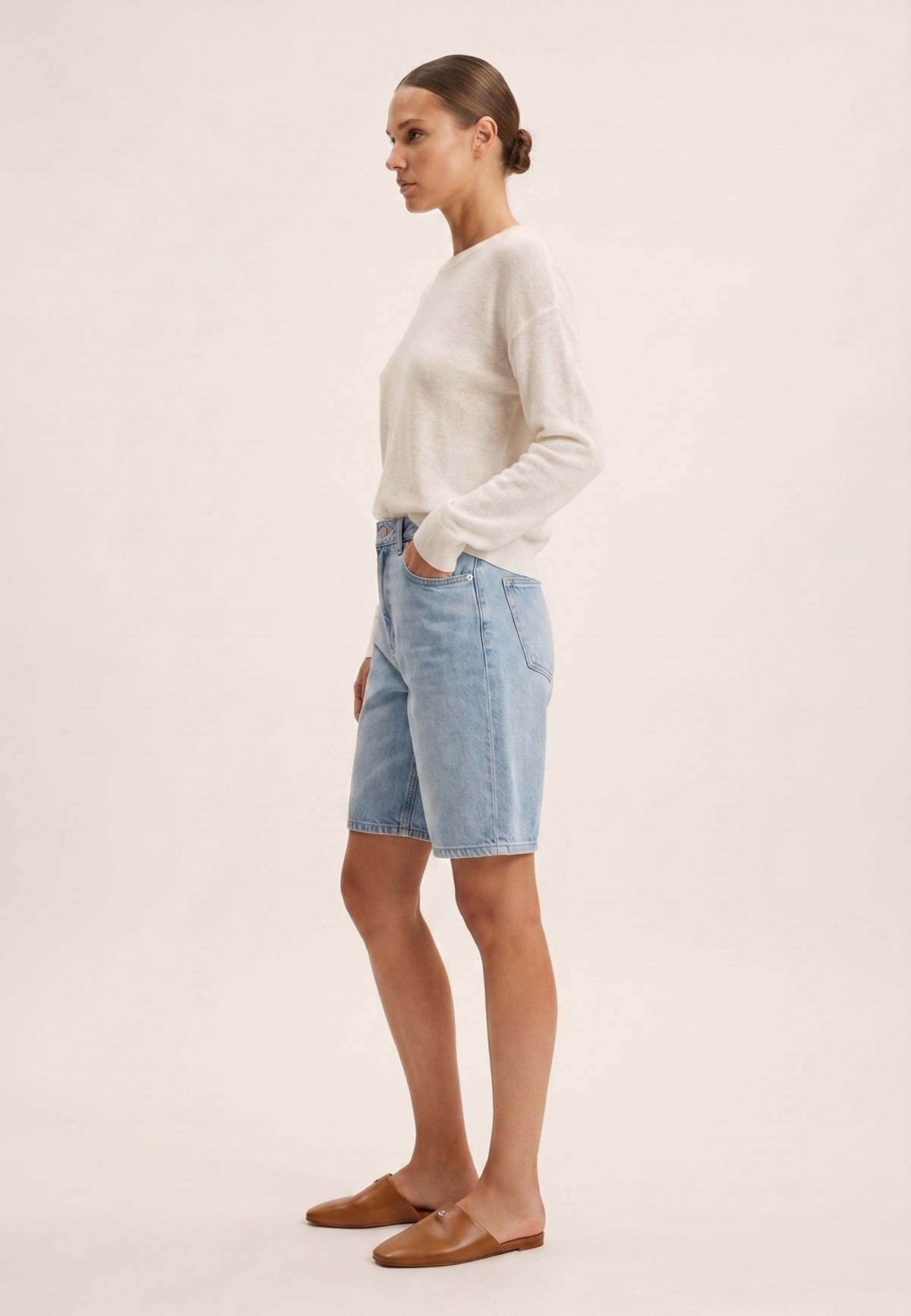 Minimalist Leather Mules - Brown