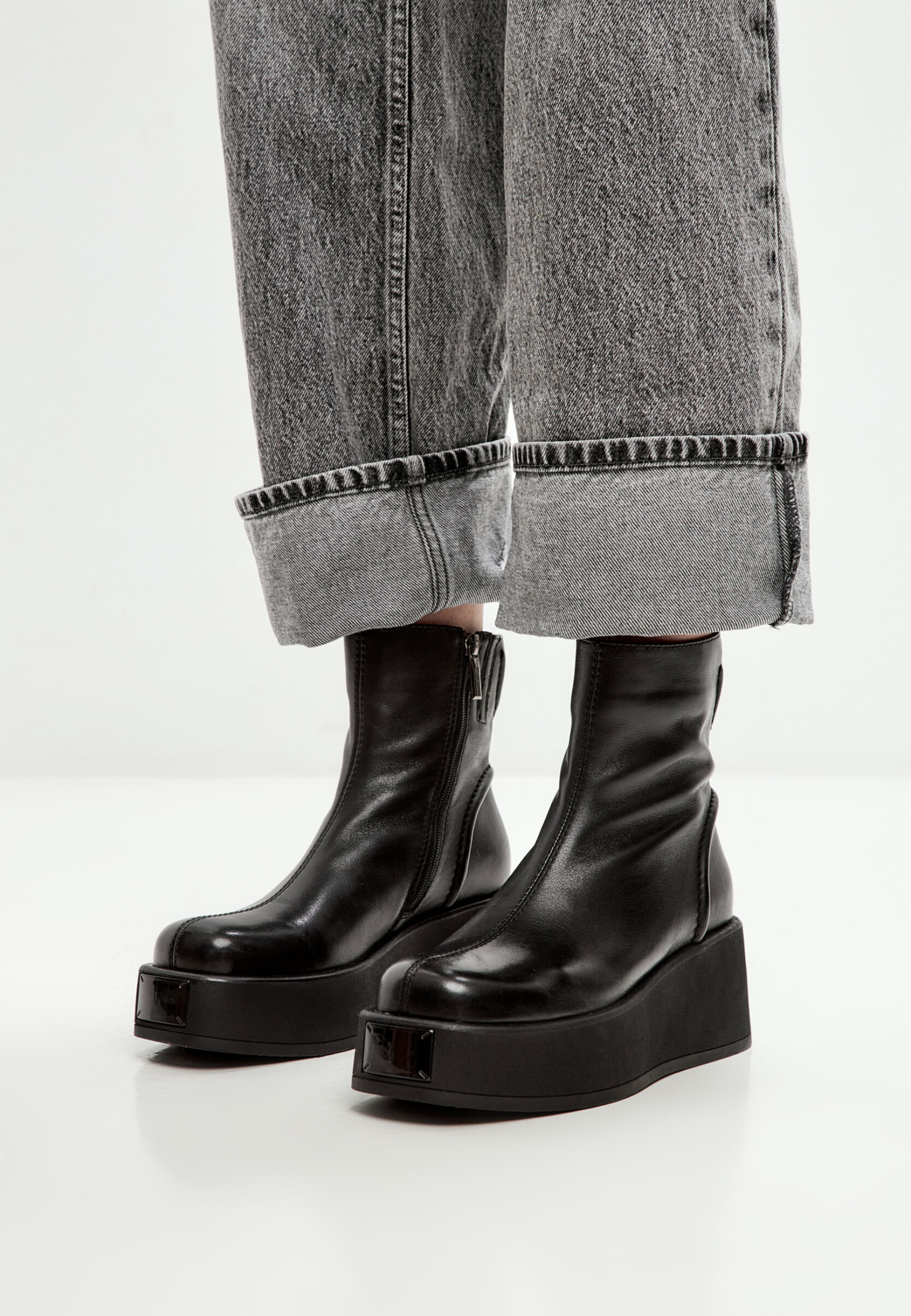 Modern Lift Leather Wedge Boots