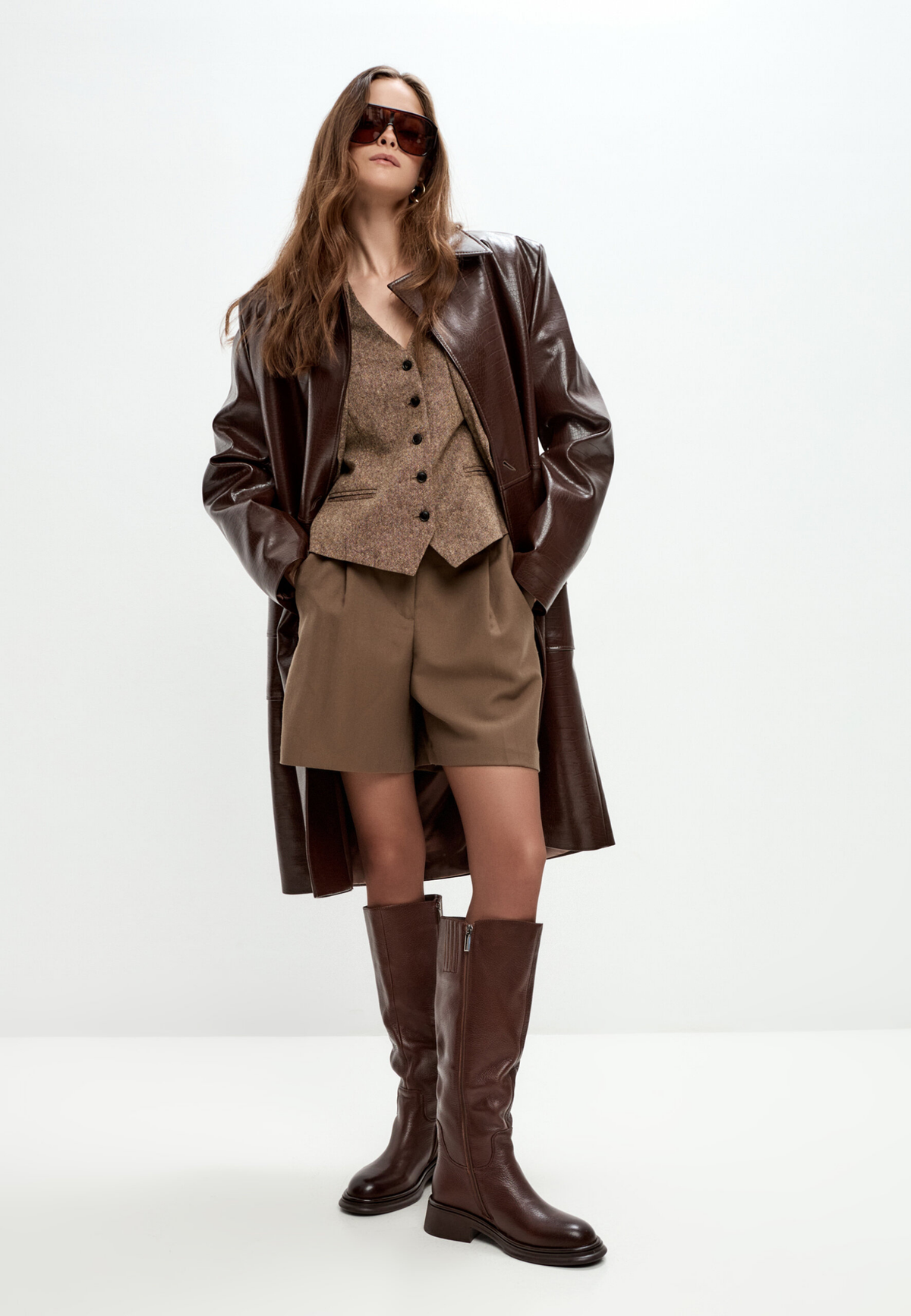 Sculpted Silhouette Riding Boot - Brown