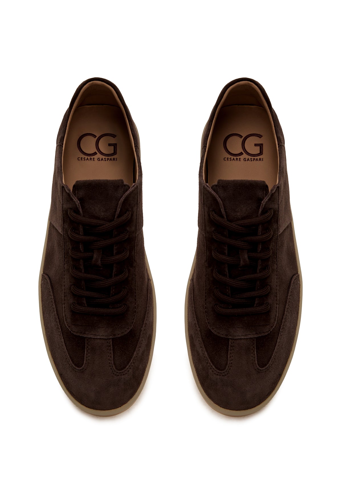 Sneaker aus Veloursleder – Schokolade
