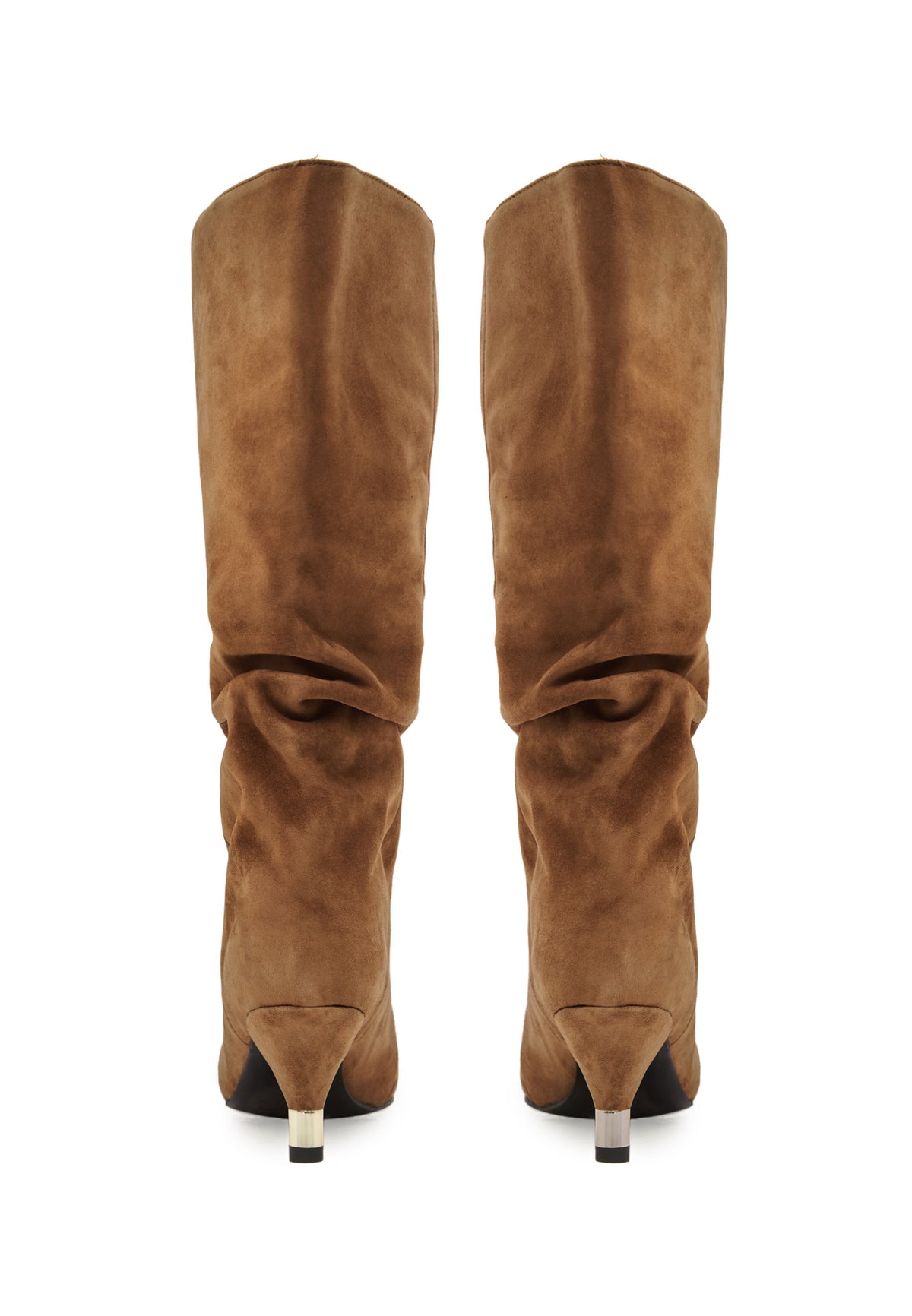 Botki na obcasie typu kitten heel – Brązowe