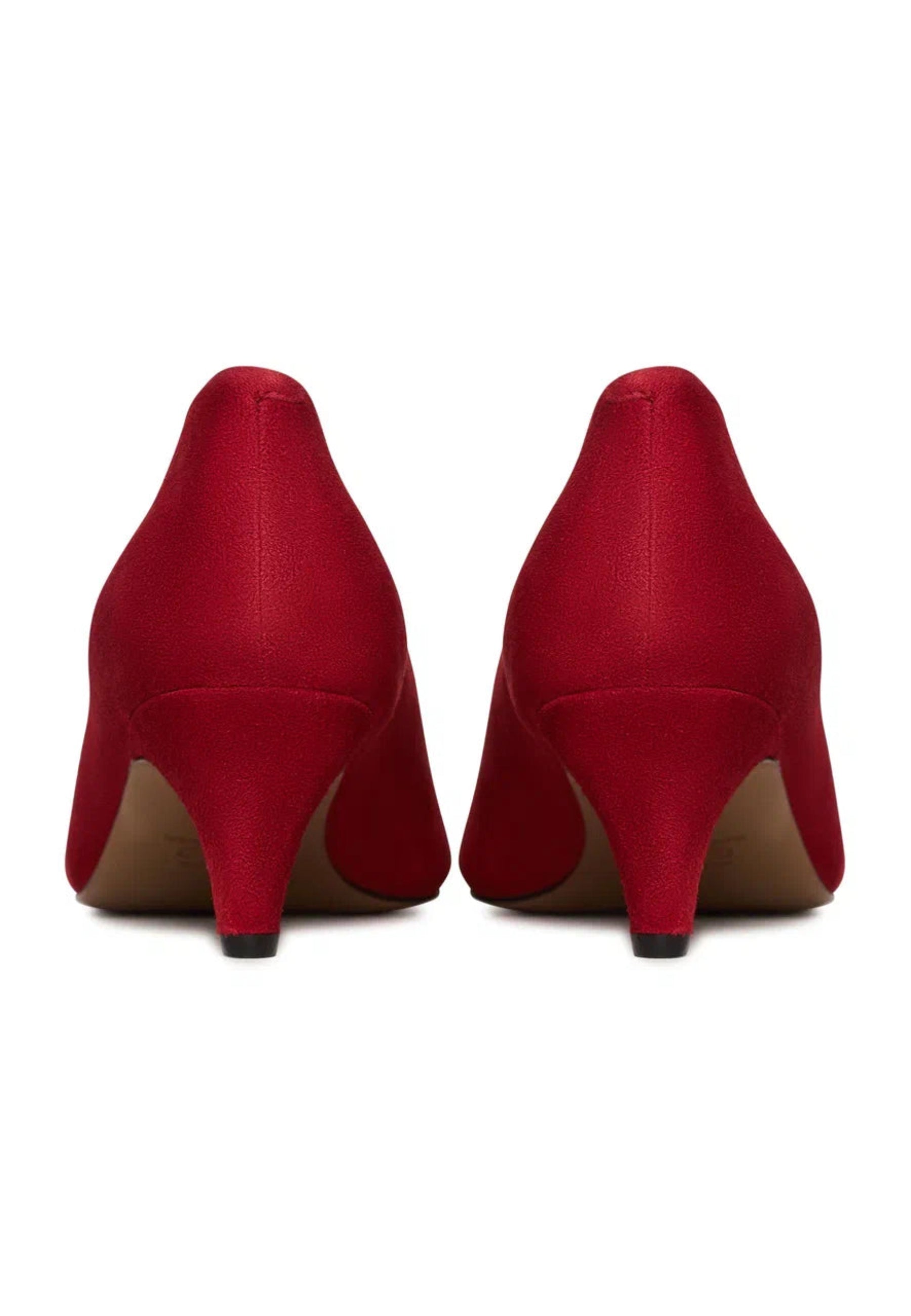 Velvet Curve Pumps - Red