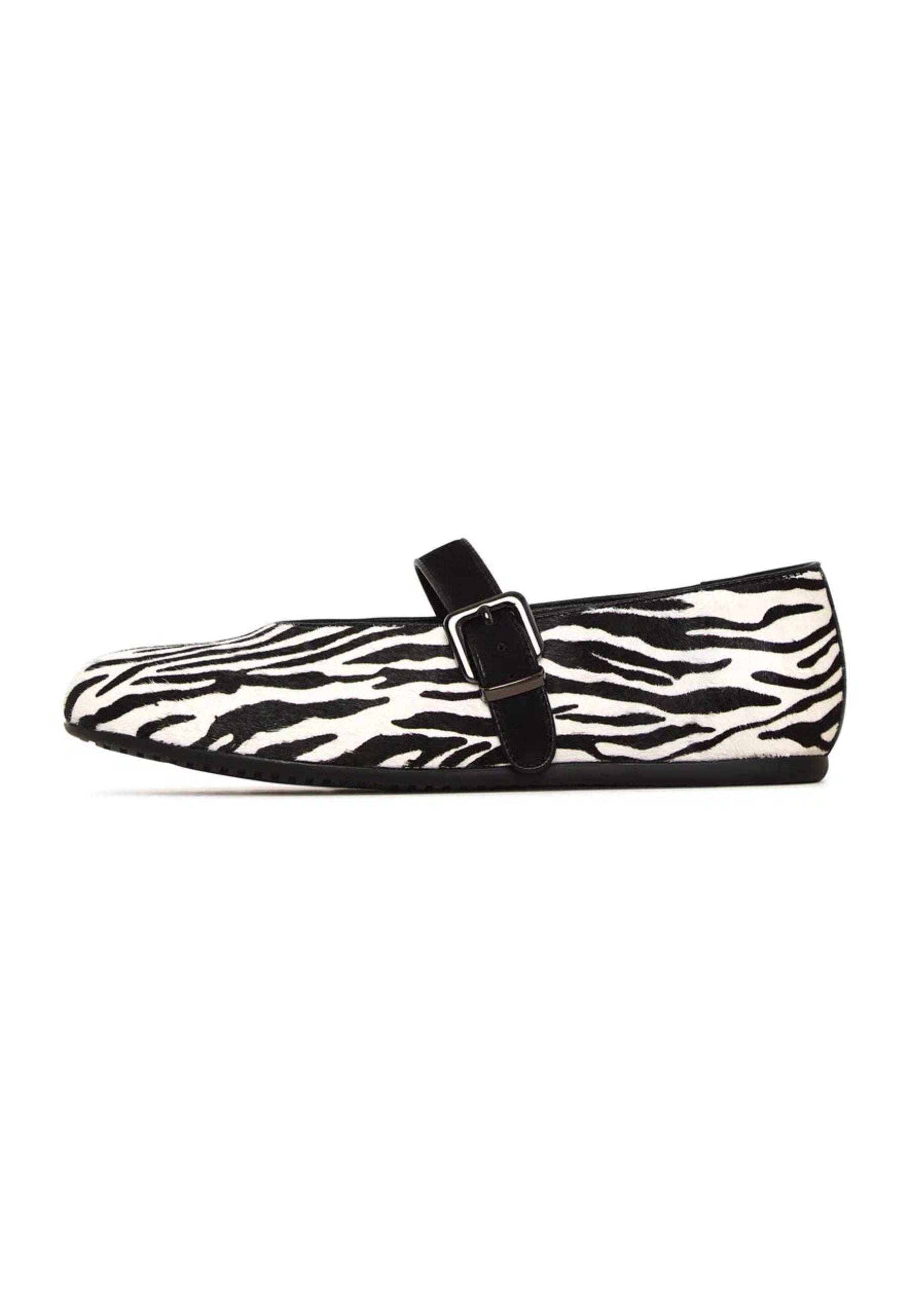 Chic Mary Jane Flats - Zebra