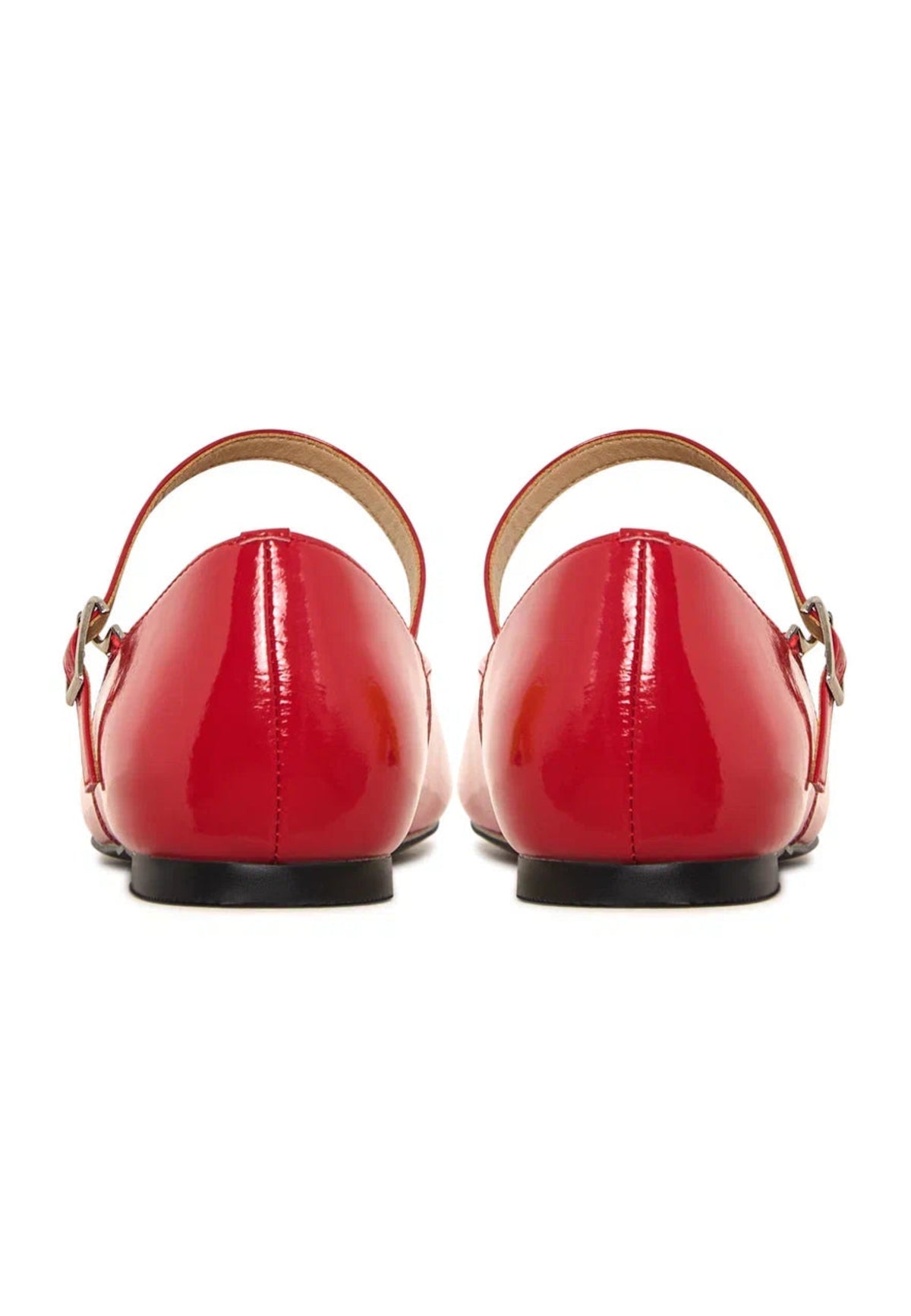 Patent Mary Jane Flats - Red