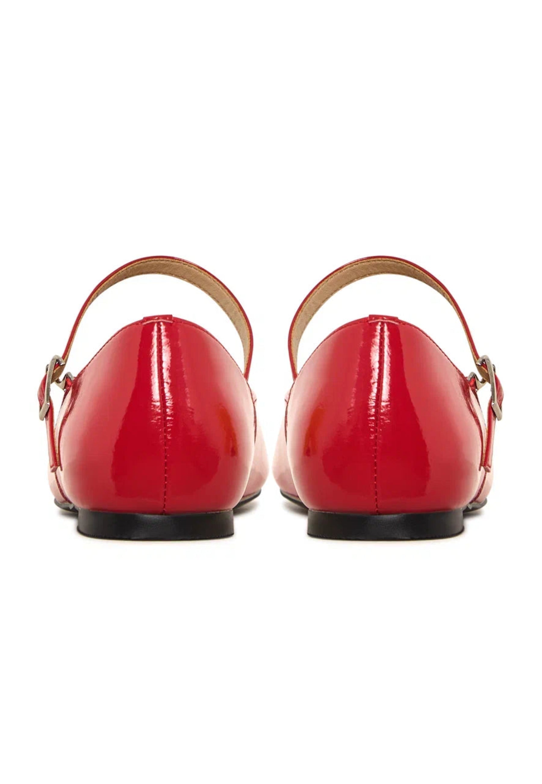 Patent Mary Jane Flats - Red